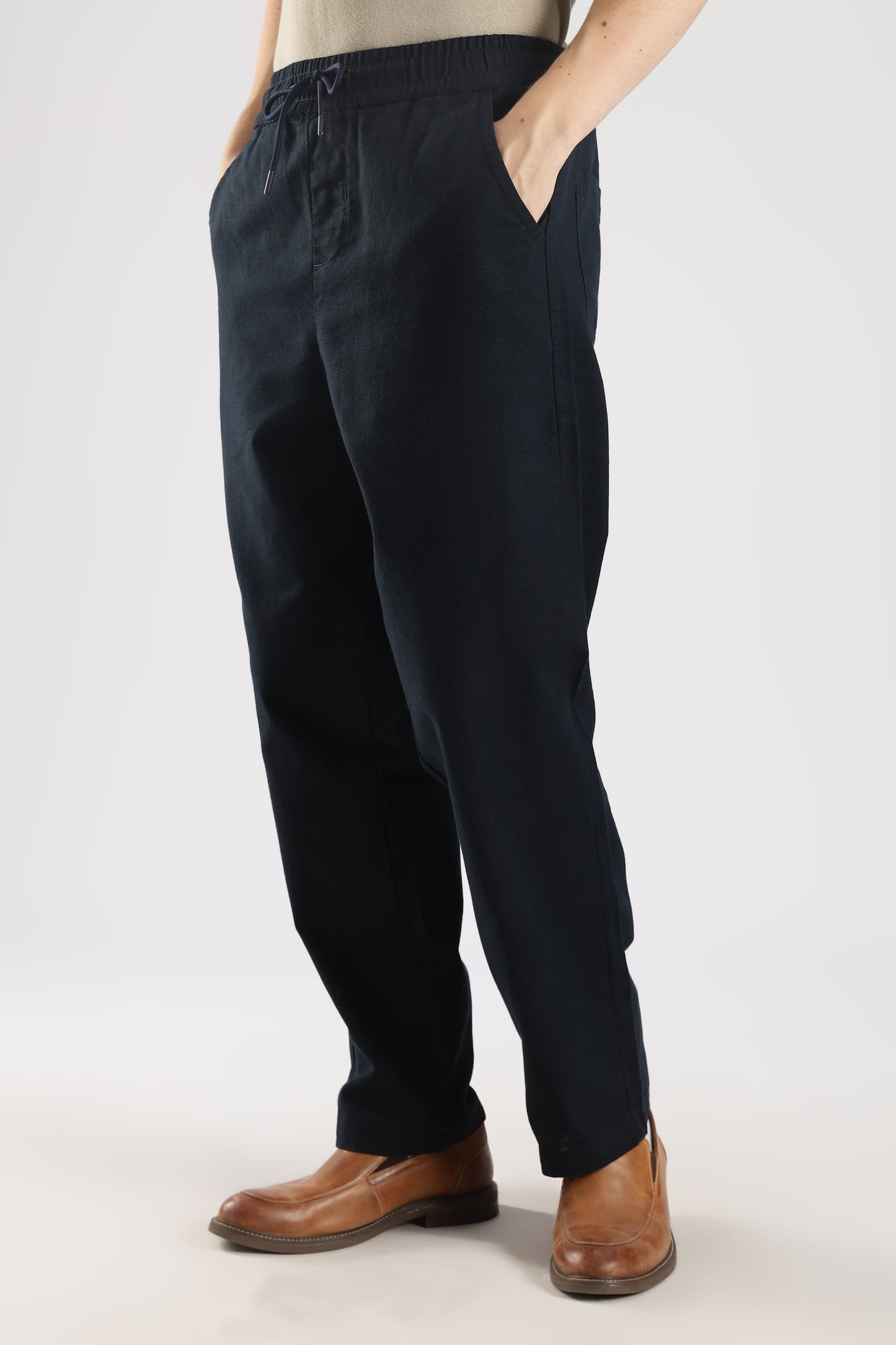 Linen Loose Fit Pant Navy Blue