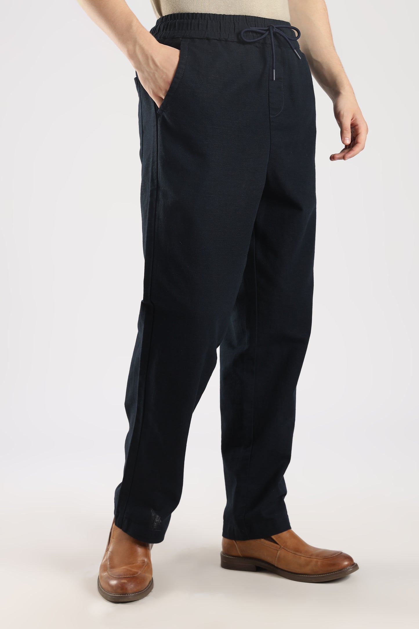 Linen Loose Fit Pant Navy Blue