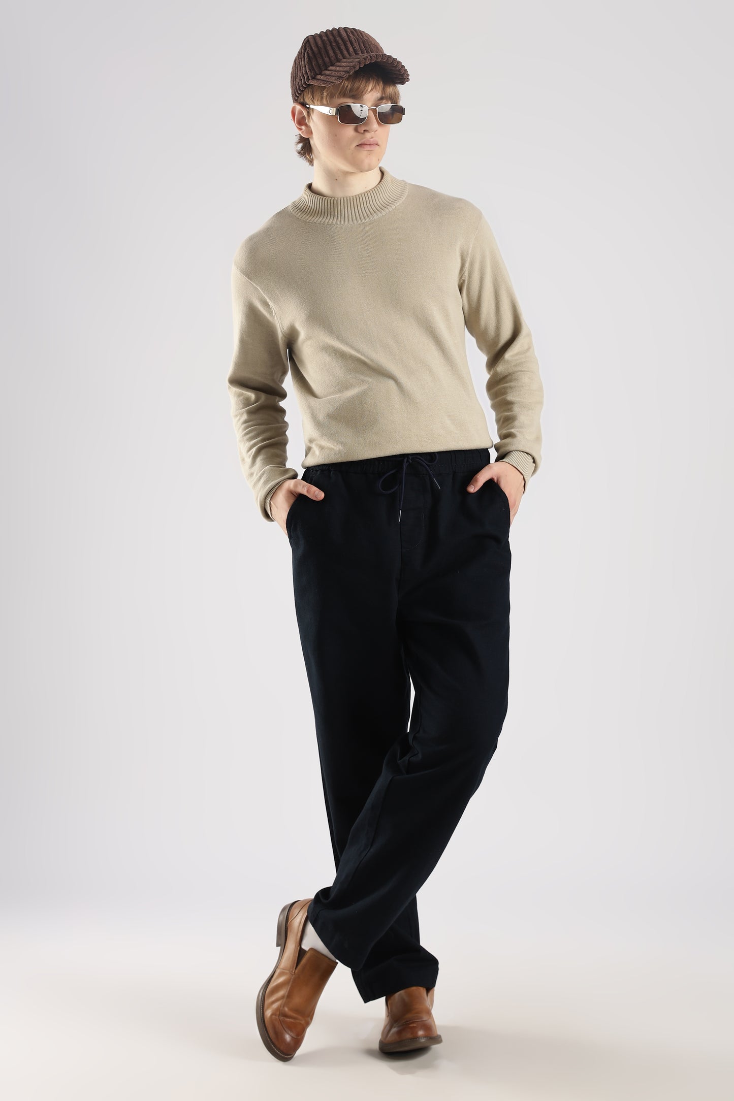 Linen Loose Fit Pant Navy Blue