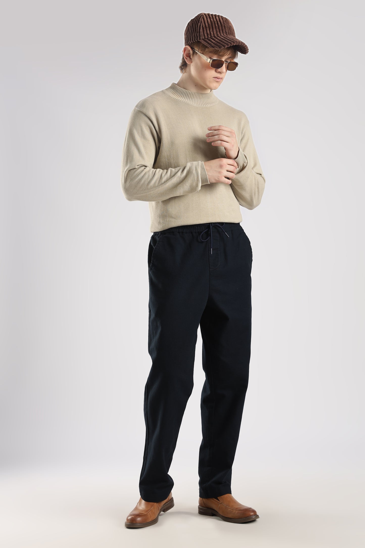 Linen Loose Fit Pant Navy Blue