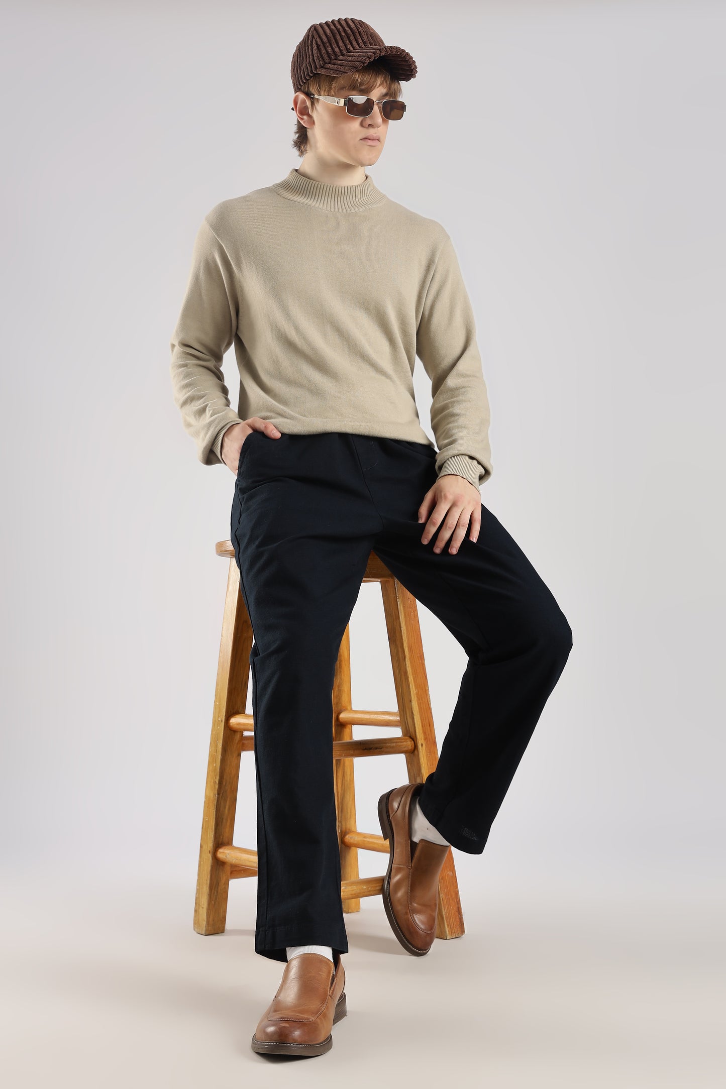 Linen Loose Fit Pant Navy Blue