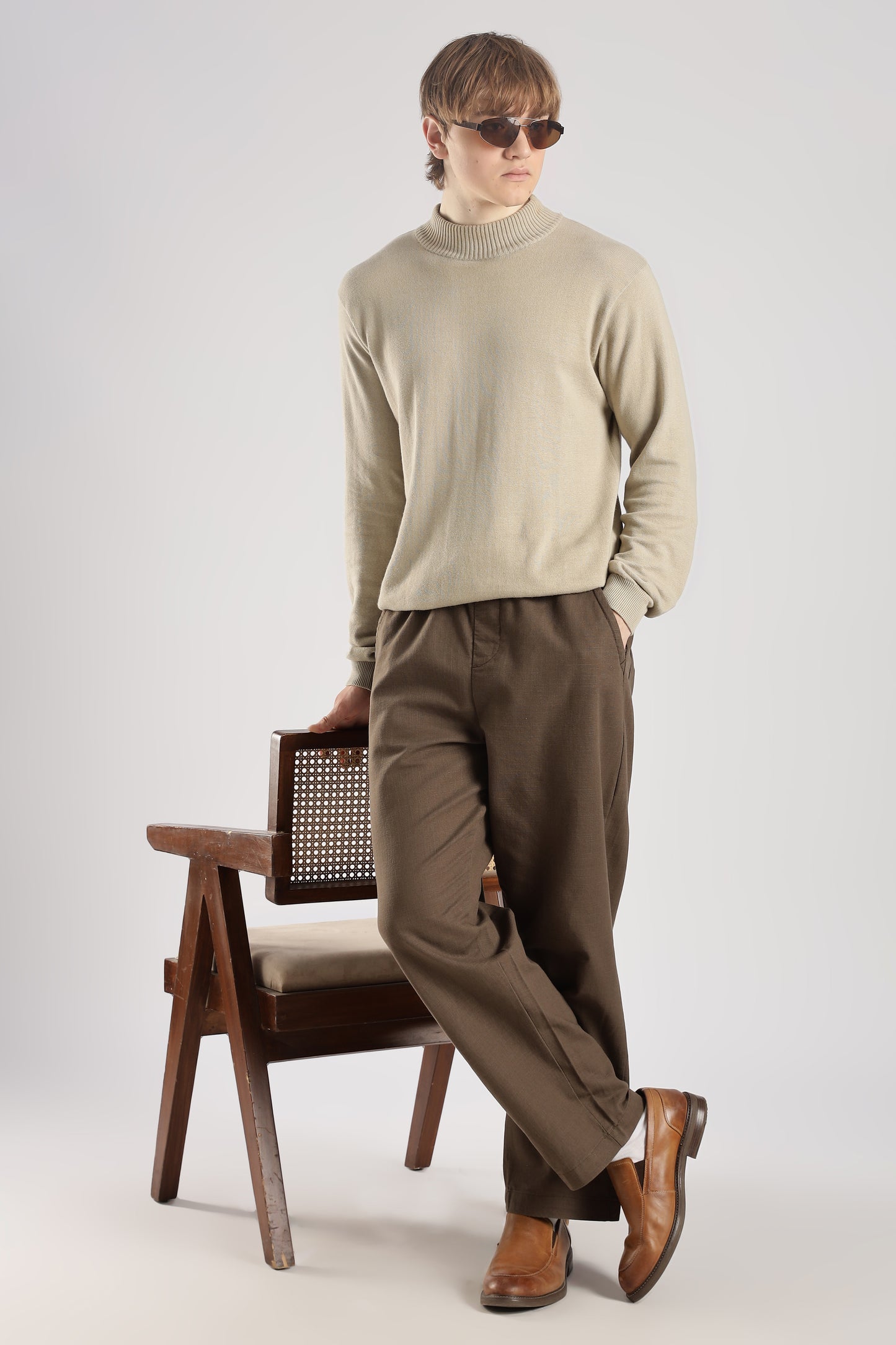 Linen Loose Fit Pant Camel Brown