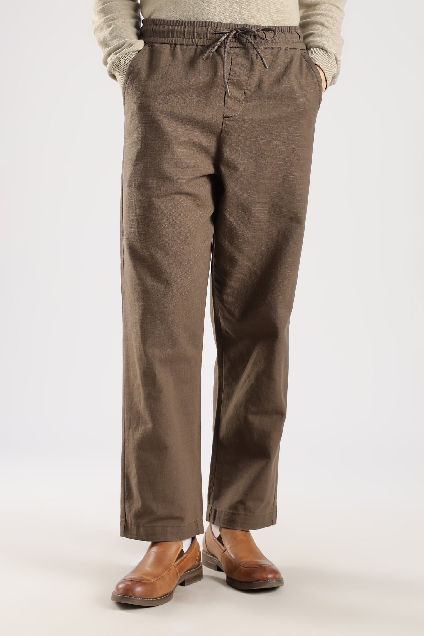 Linen Loose Fit Pant Camel Brown