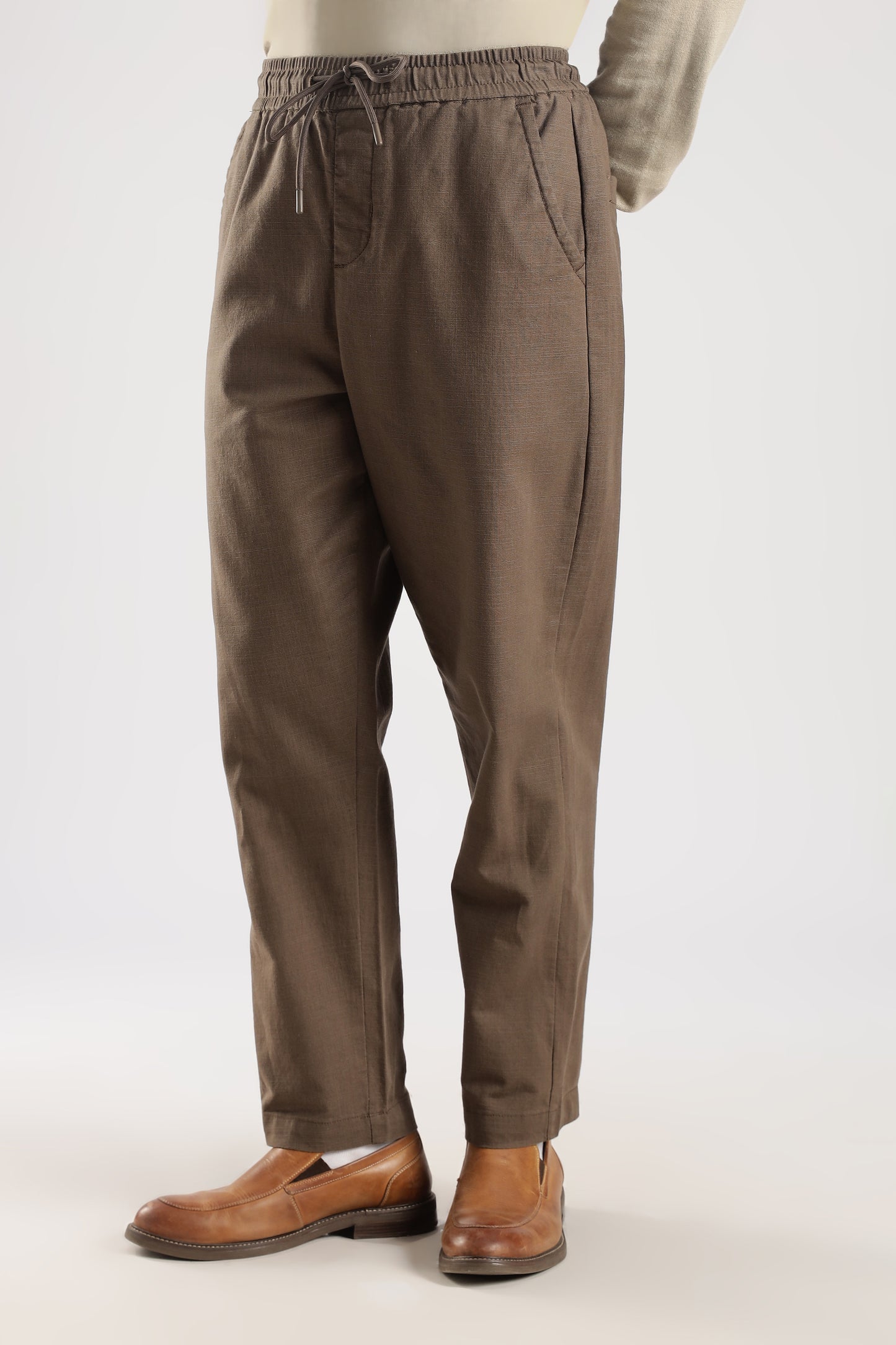 Linen Loose Fit Pant Camel Brown