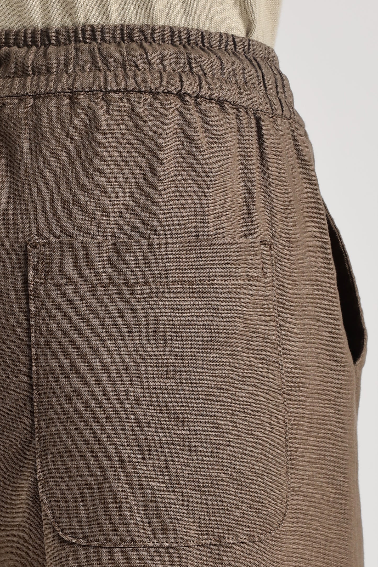 Linen Loose Fit Pant Camel Brown
