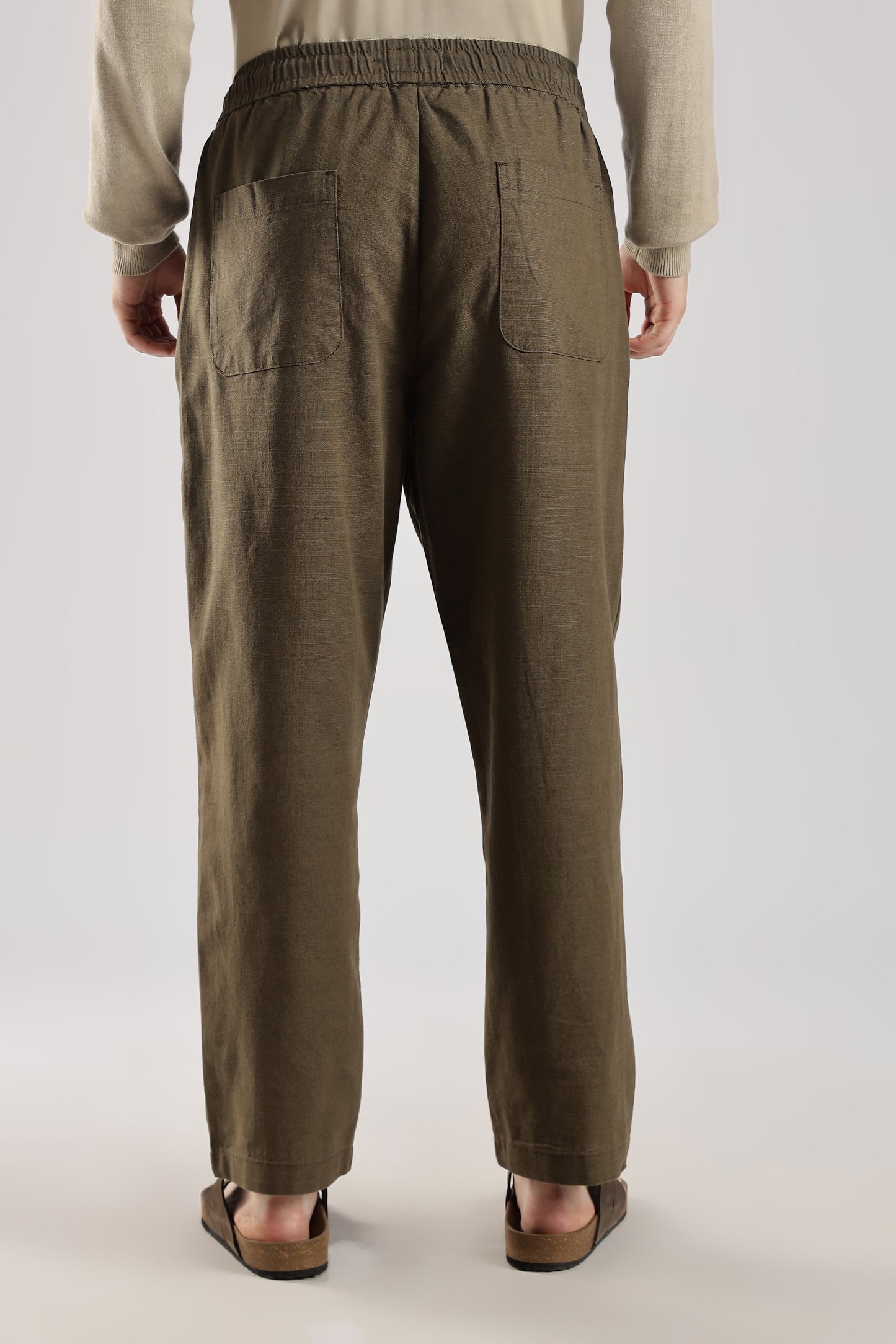 Linen Loose Fit Pant Coffee Brown