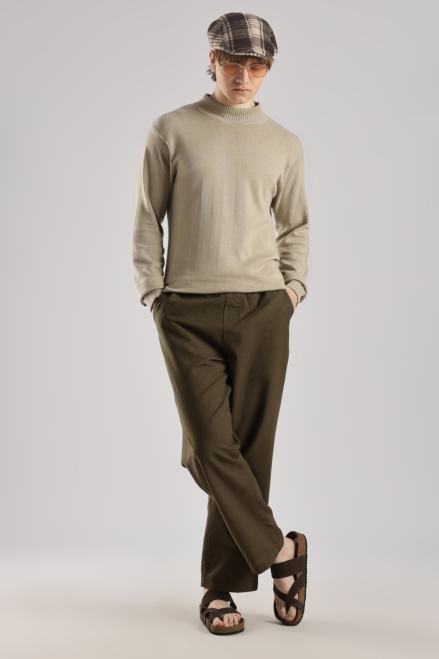 Linen Loose Fit Pant Coffee Brown