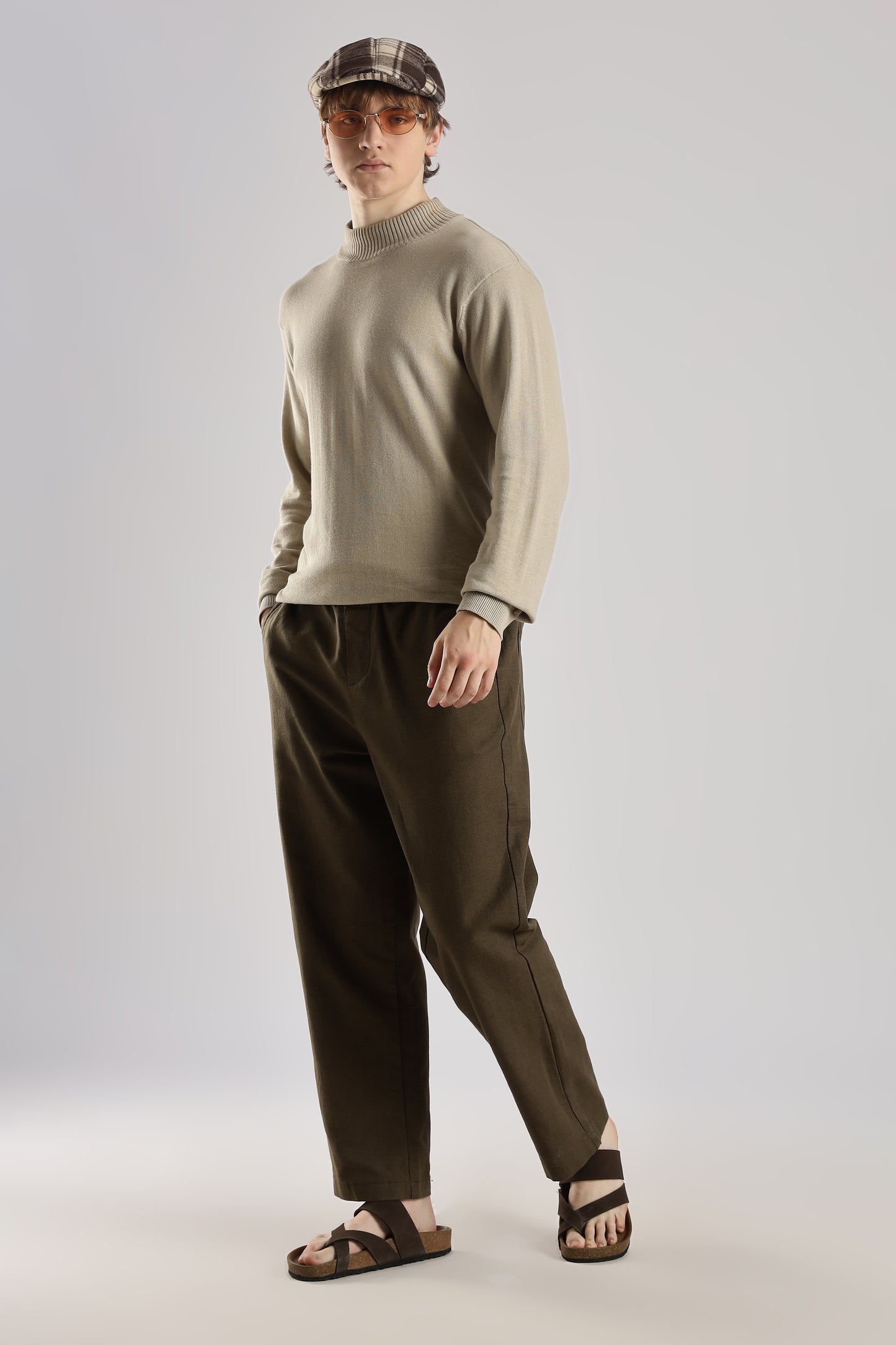Linen Loose Fit Pant Coffee Brown