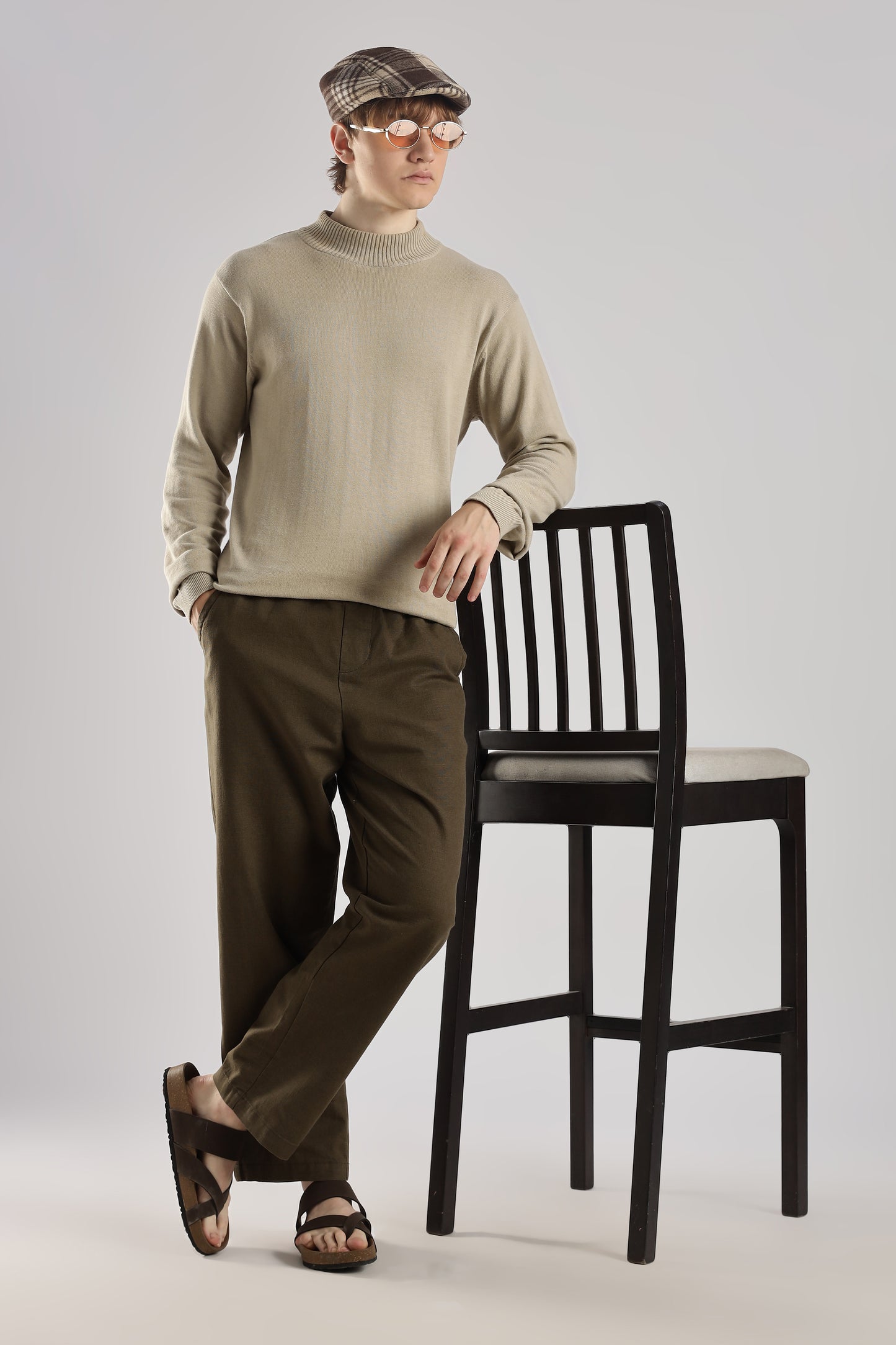 Linen Loose Fit Pant Coffee Brown