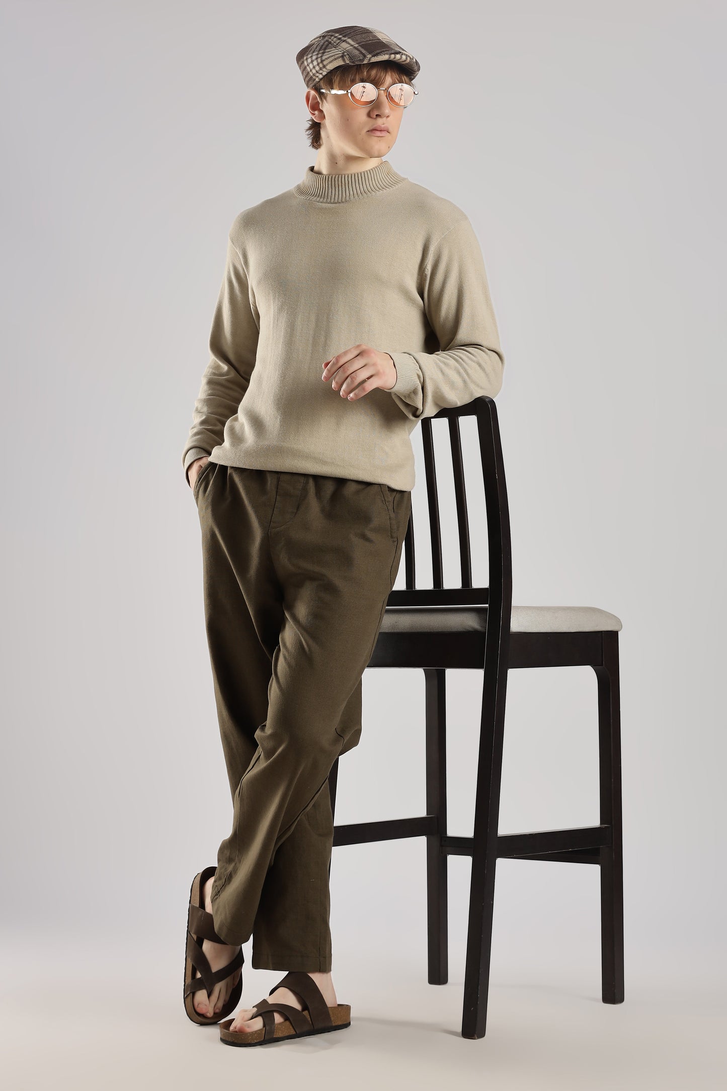 Linen Loose Fit Pant Coffee Brown