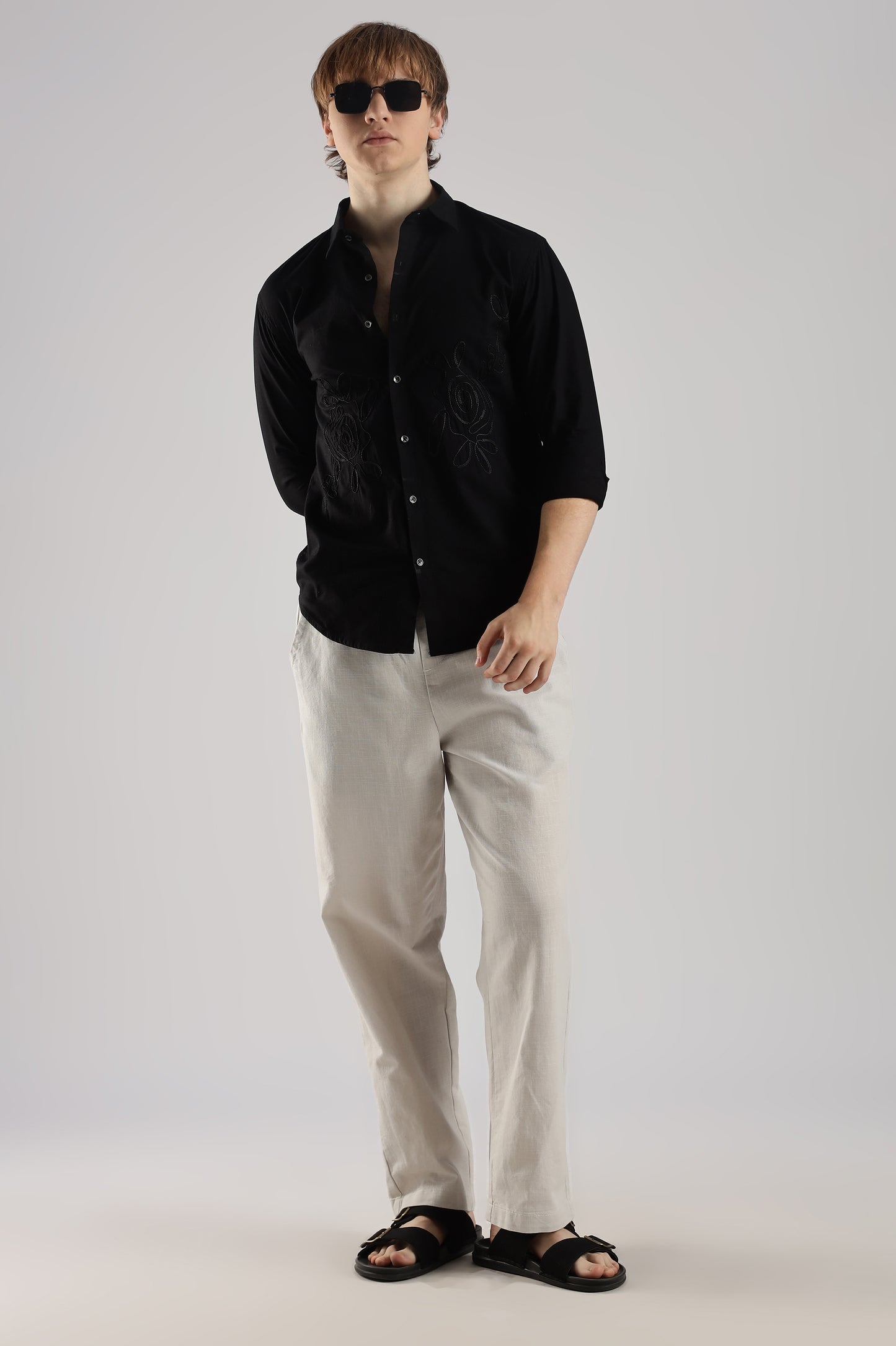 Linen Loose Fit Pant Light Grey