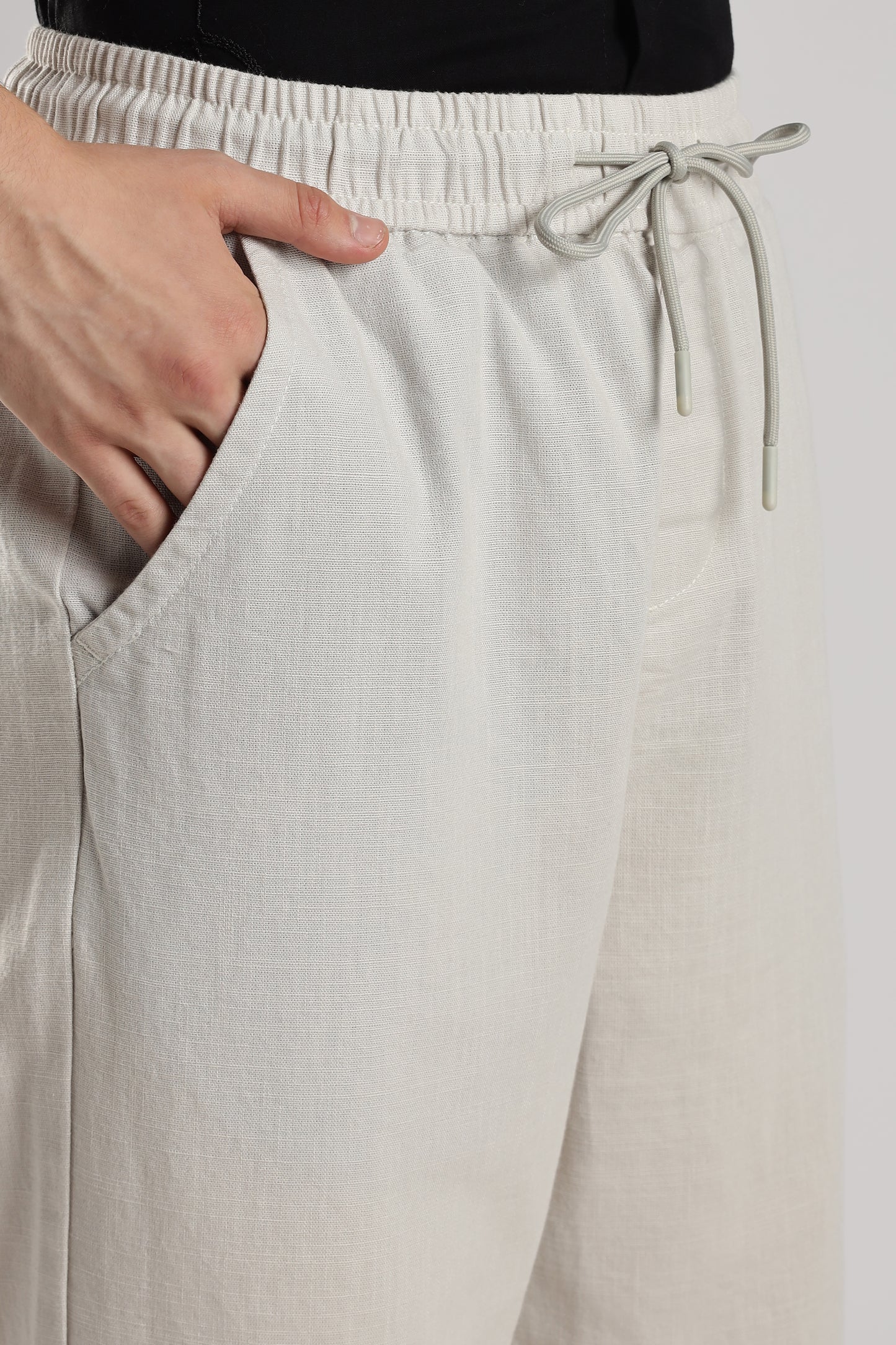 Linen Loose Fit Pant Light Grey