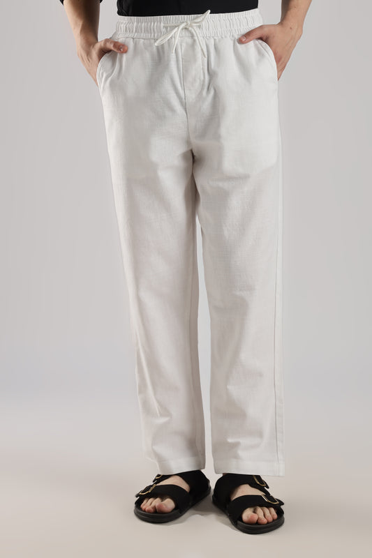 Linen Loose Fit Pant White