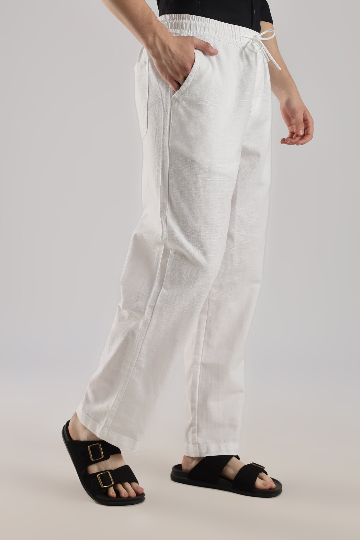 Linen Loose Fit Pant White
