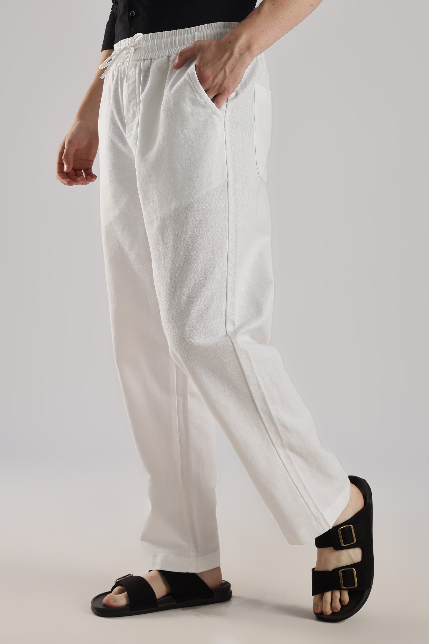 Linen Loose Fit Pant White