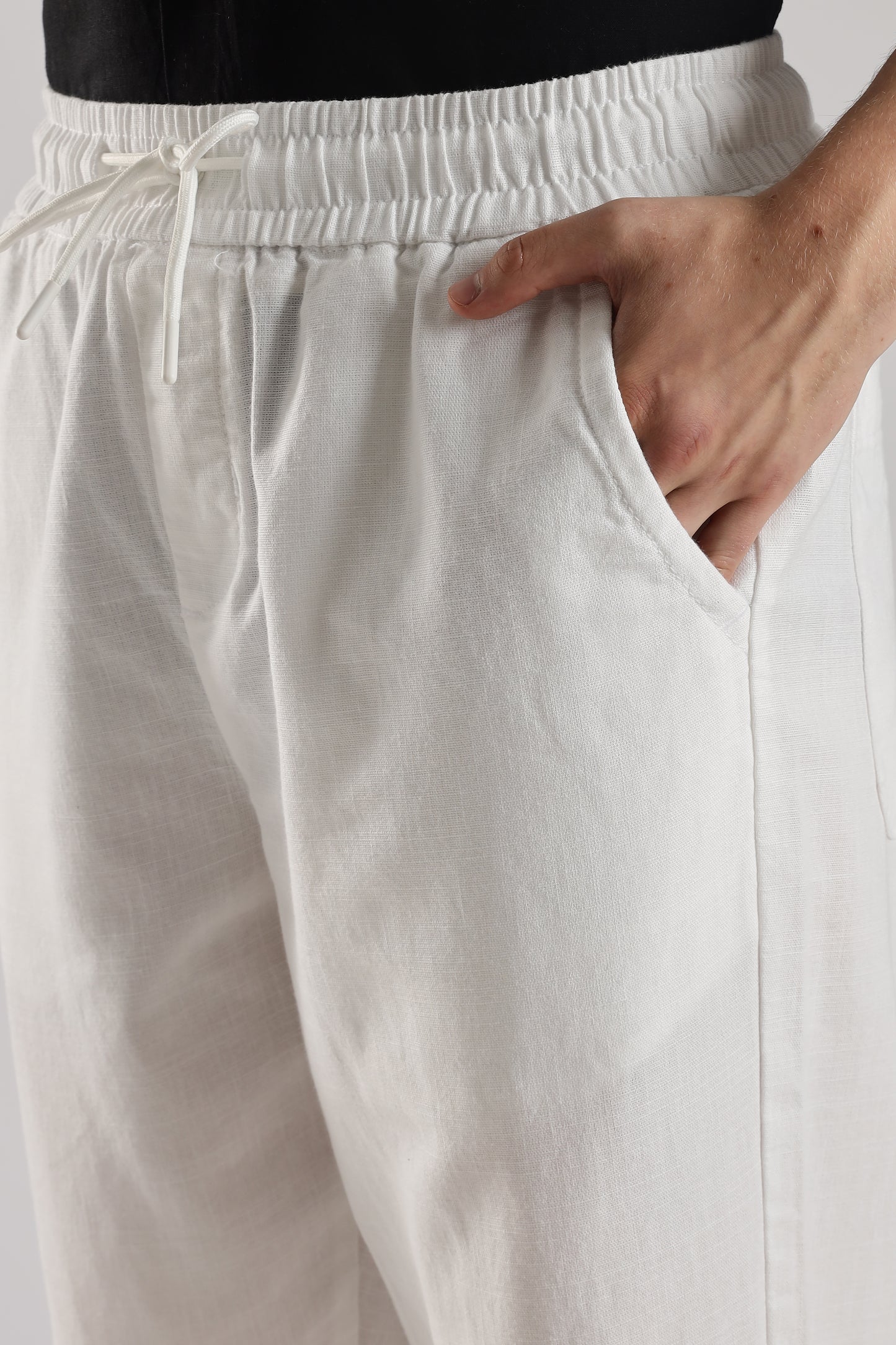 Linen Loose Fit Pant White