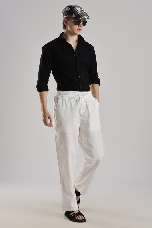 Linen Loose Fit Pant White