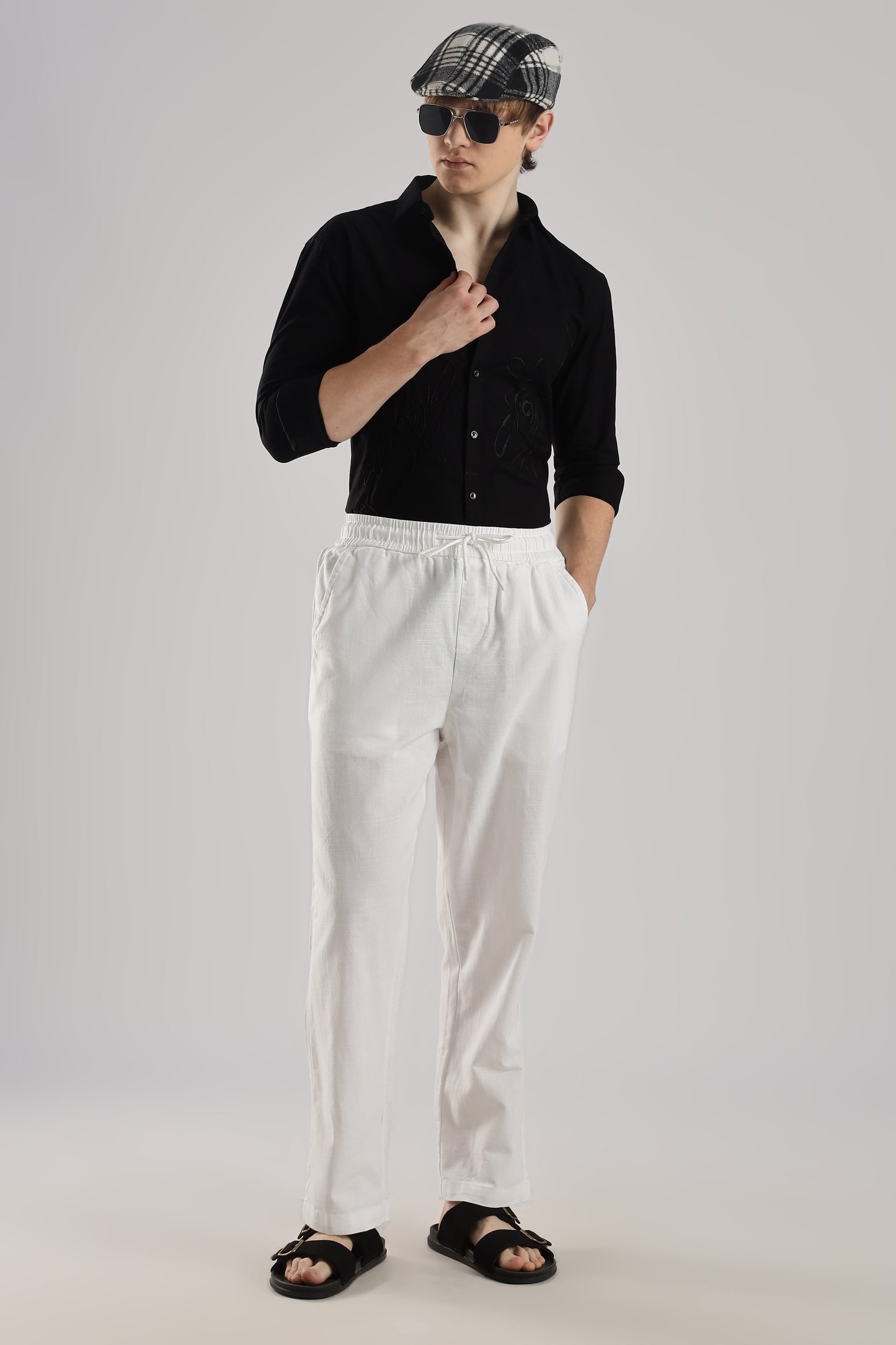 Linen Loose Fit Pant White