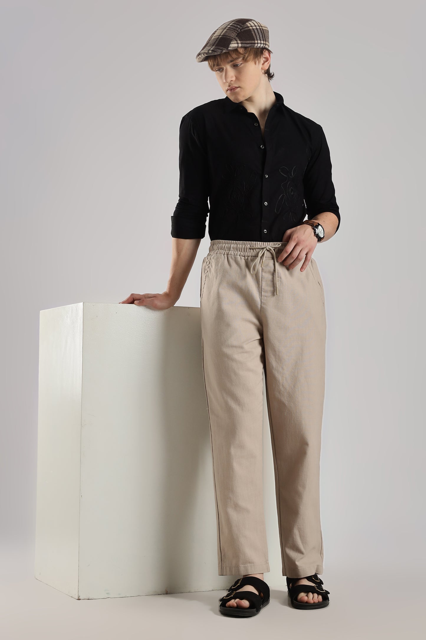 Linen Loose Fit Pant Beige