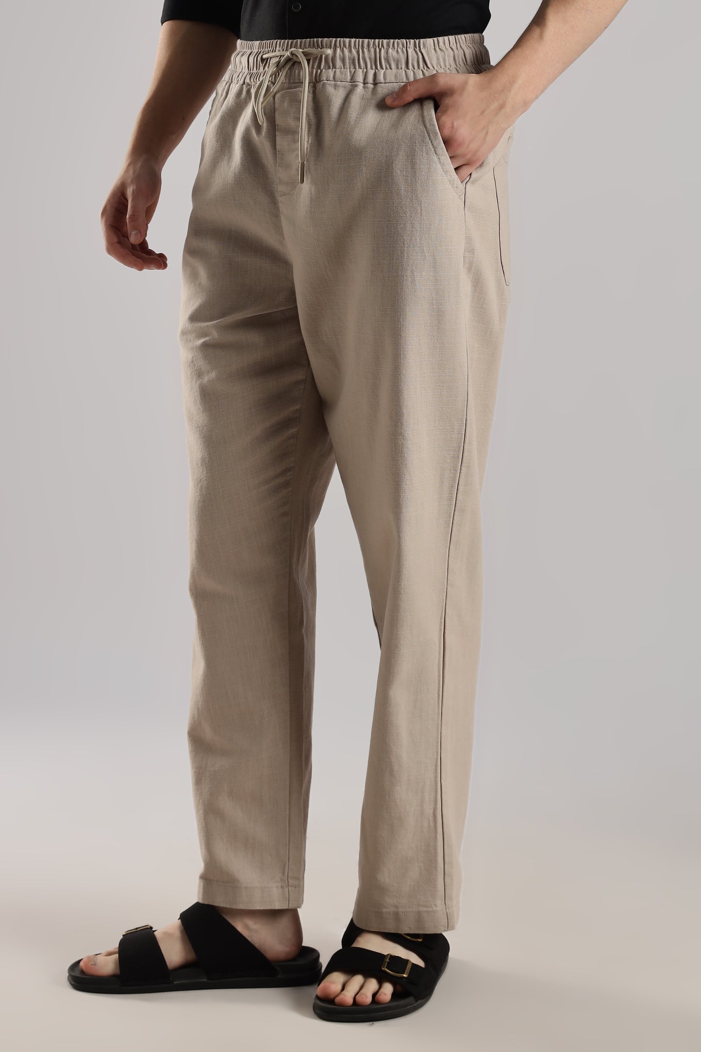 Linen Loose Fit Pant Beige