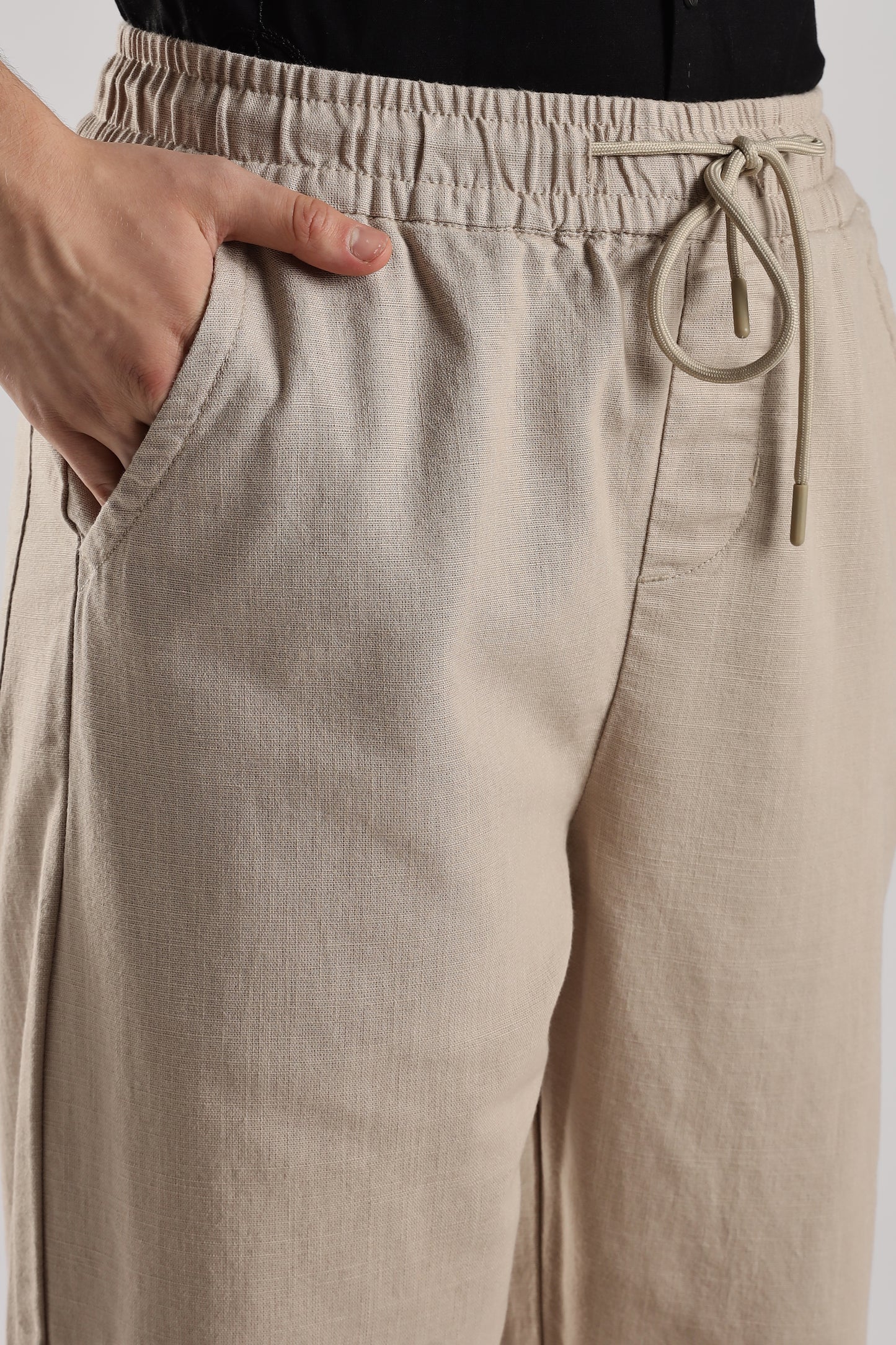 Linen Loose Fit Pant Beige