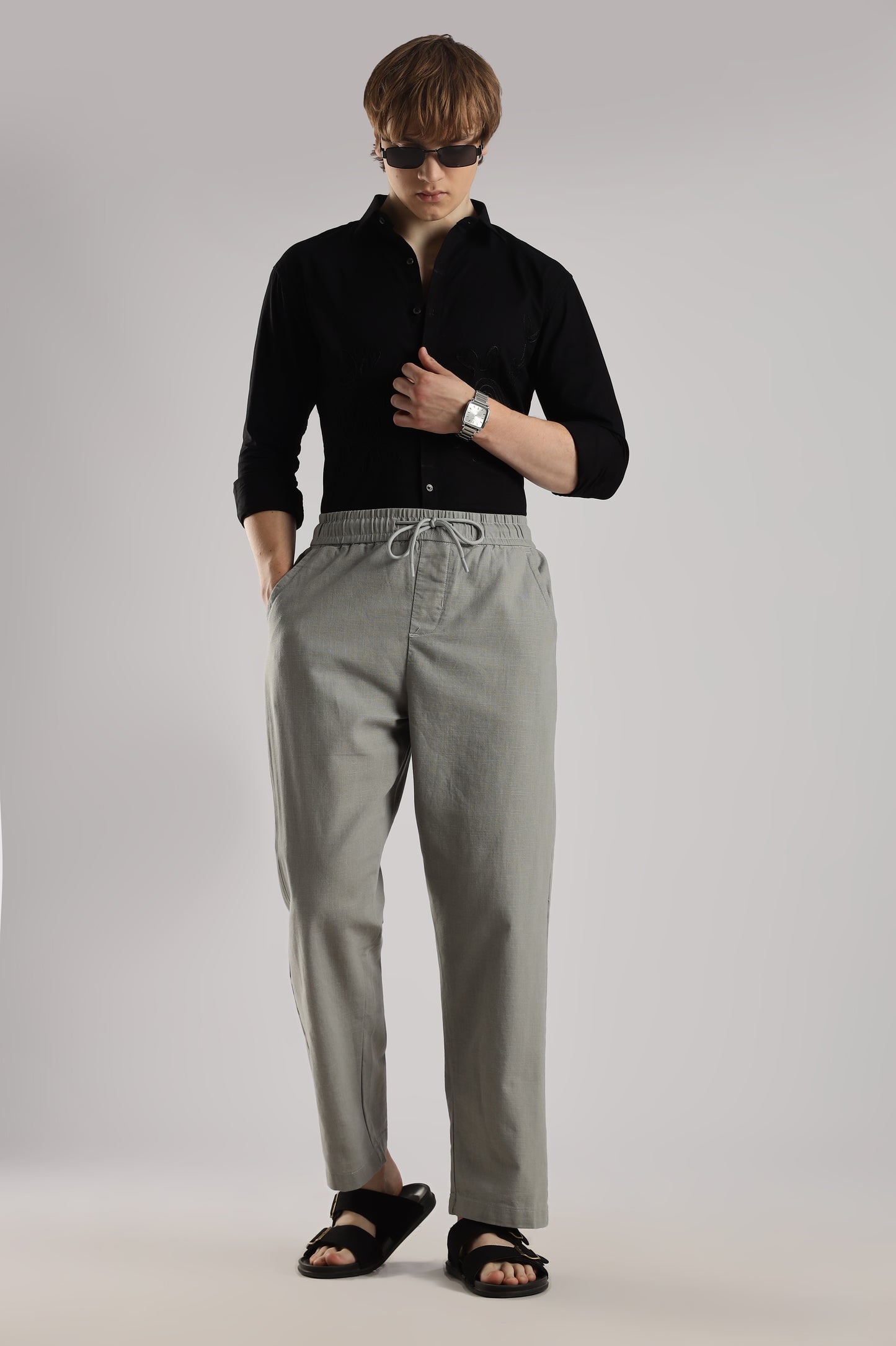 Linen Loose Fit Pant Grey