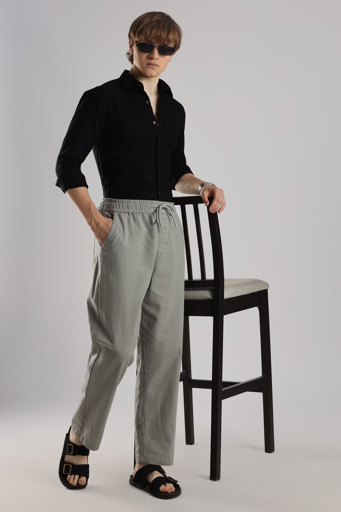 Linen Loose Fit Pant Grey