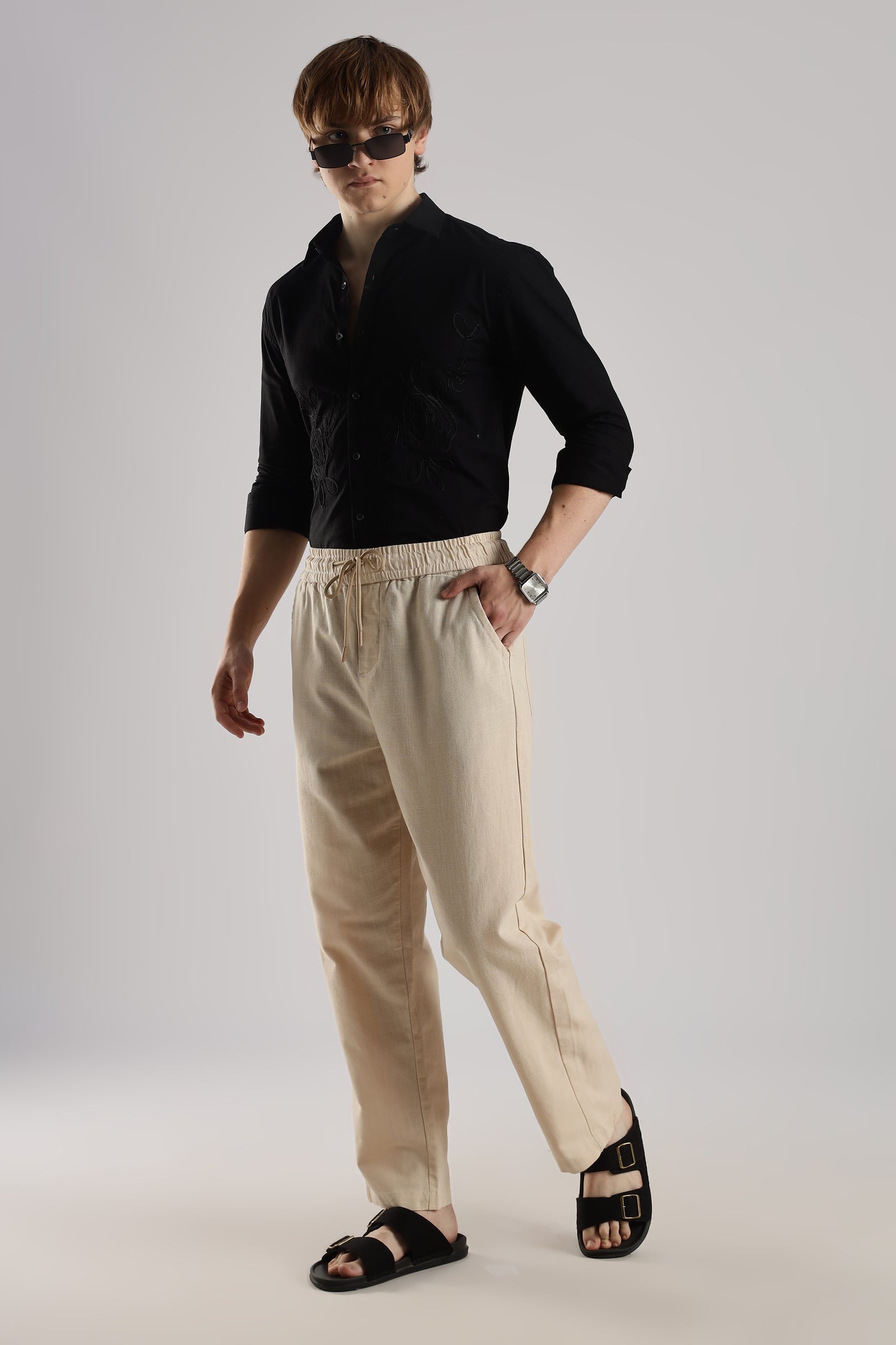 Linen Loose Fit Pant Light Beige