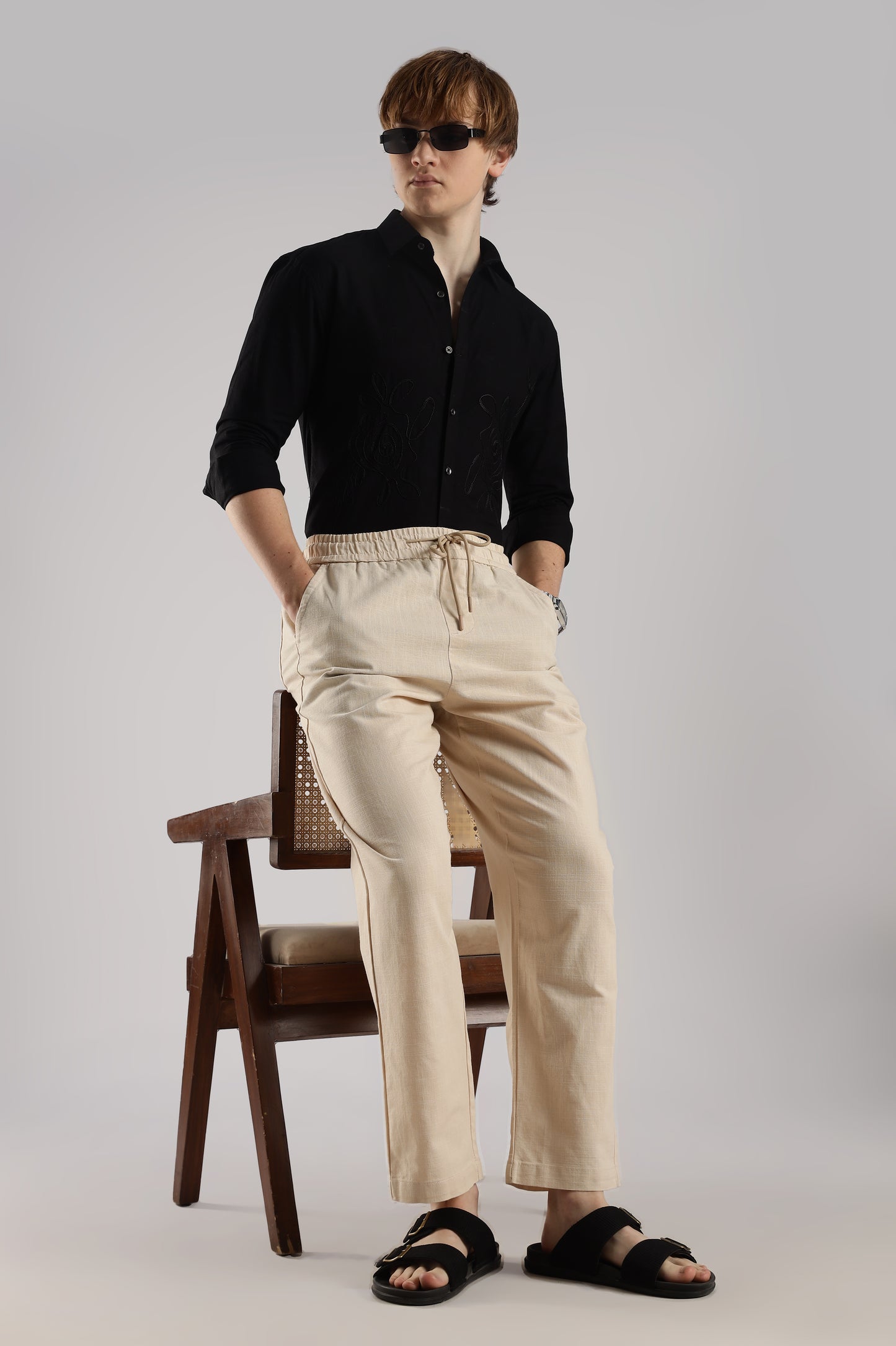 Linen Loose Fit Pant Light Beige