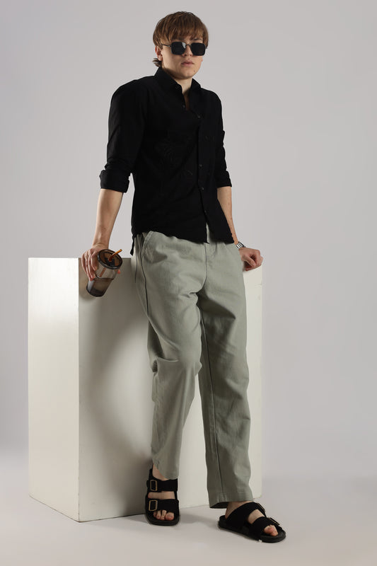 Linen Loose Fit Pant Pastel Green
