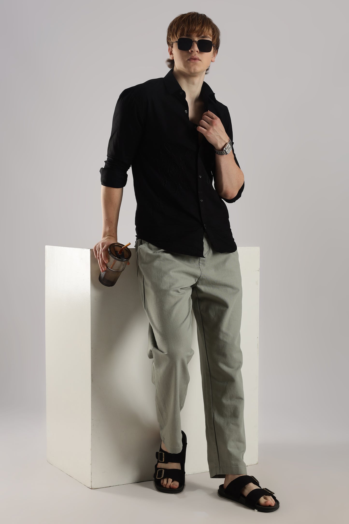 Linen Loose Fit Pant Pastel Green