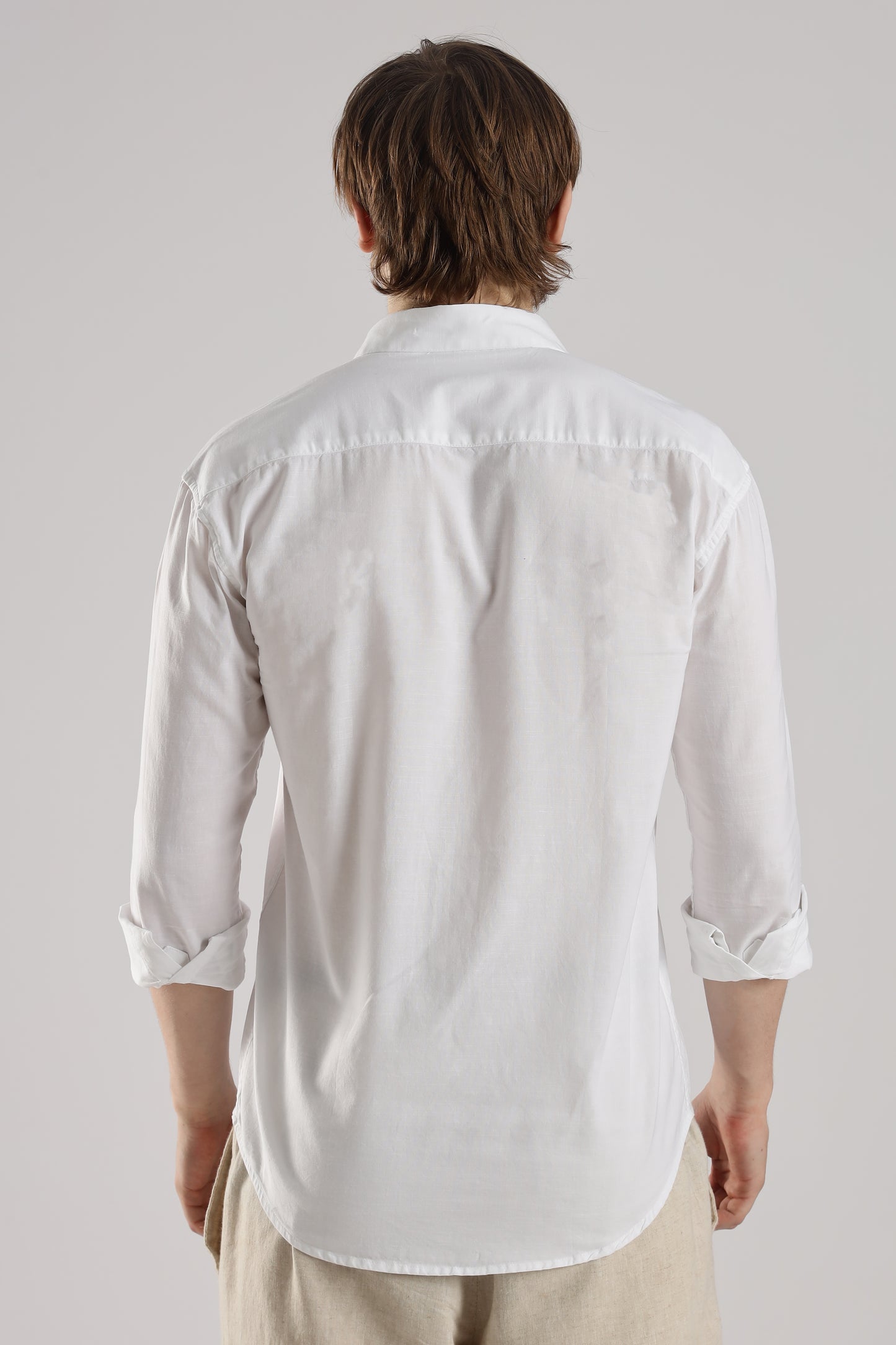 White Floral Embroidered Shirt