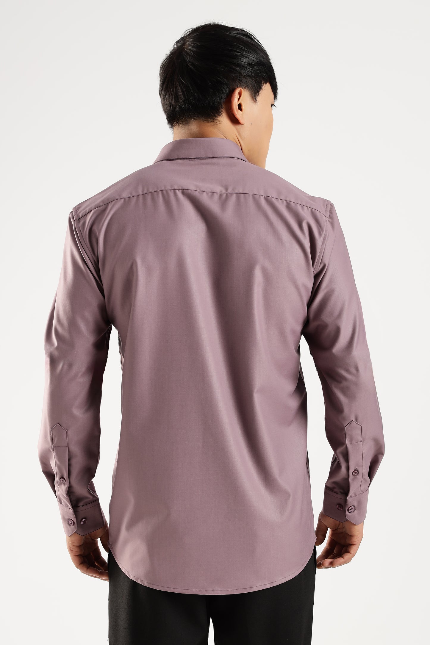 Plain Soft Plum Melange Wrinkle Free Shirt