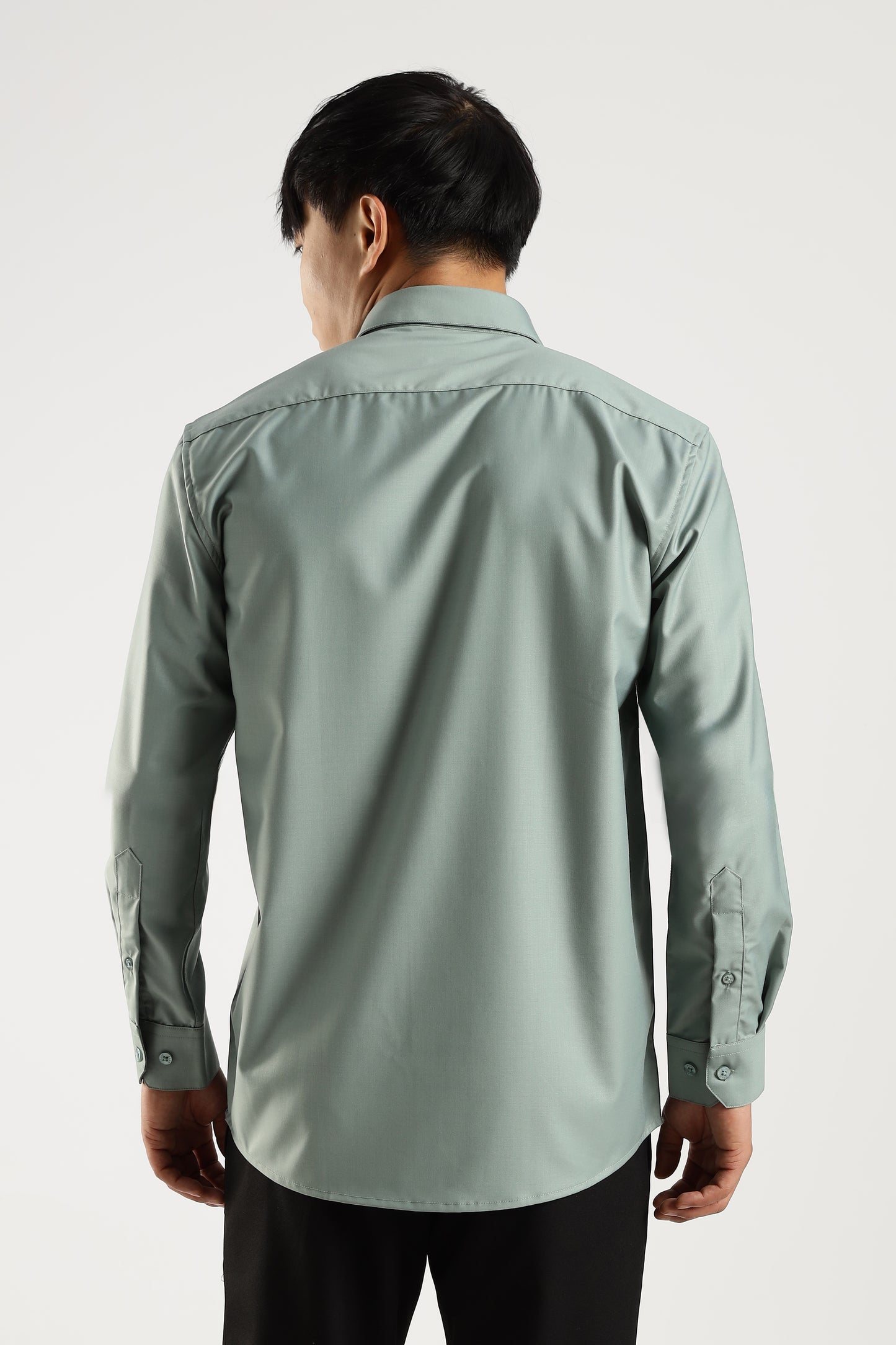 Plain Sage Frost Melange Wrinkle Free Shirt