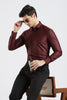 Plain Maroon Melange Wrinkle Free Shirt