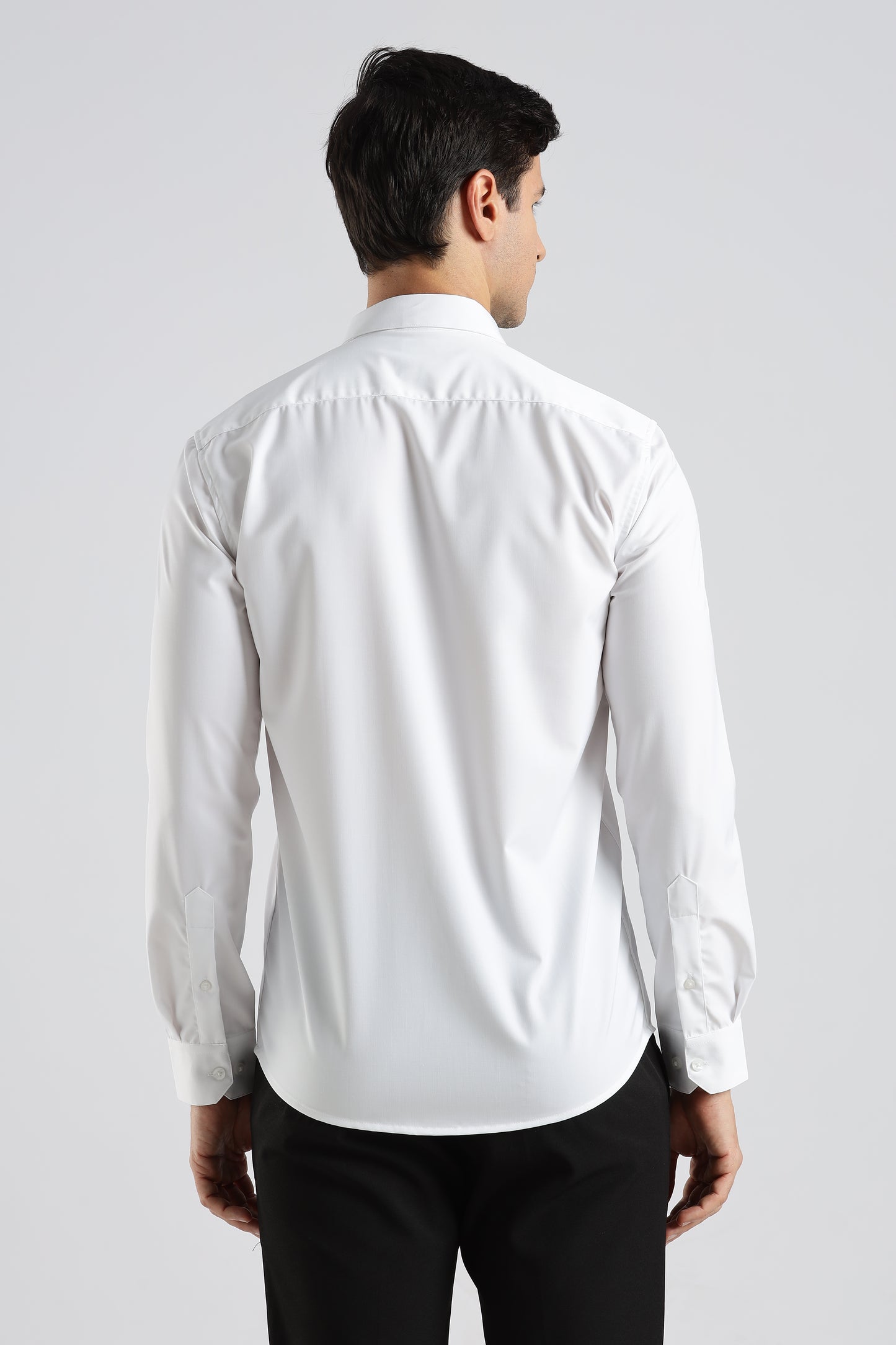 Plain White Melange Wrinkle Free Shirt