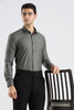 Plain Steel Grey Melange Wrinkle Free Shirt