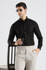 Plain Black Melange Wrinkle Free Shirt