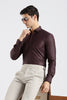 Plain Burgundy Melange Wrinkle Free Shirt