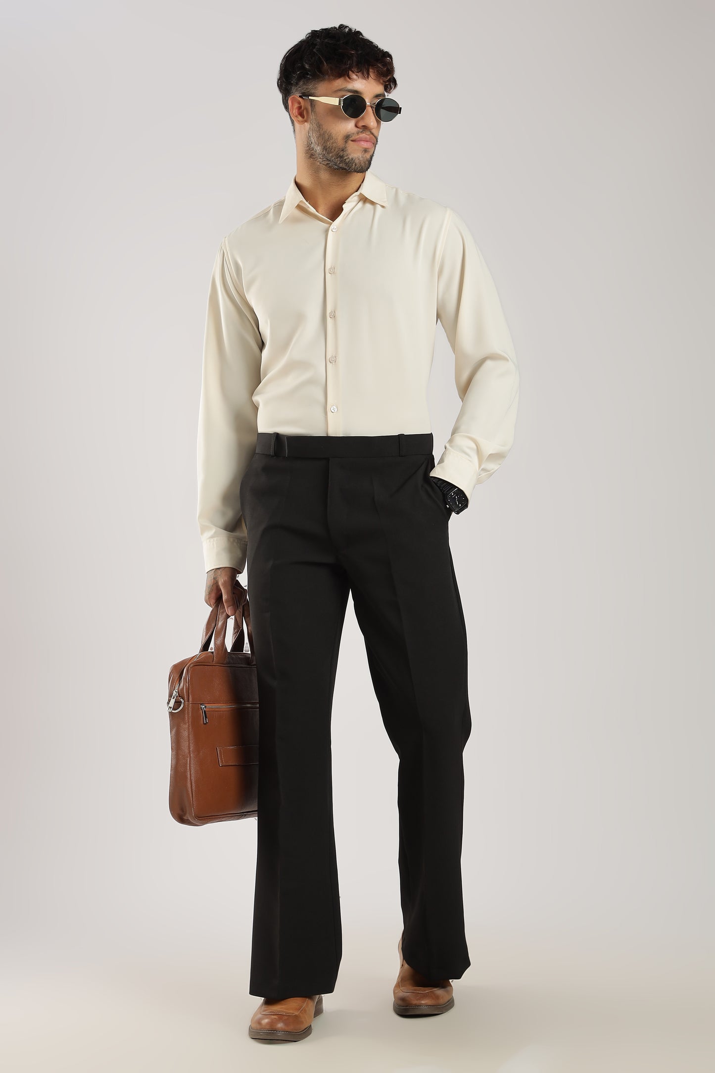 Tailored Bootcut Stretch Trousers