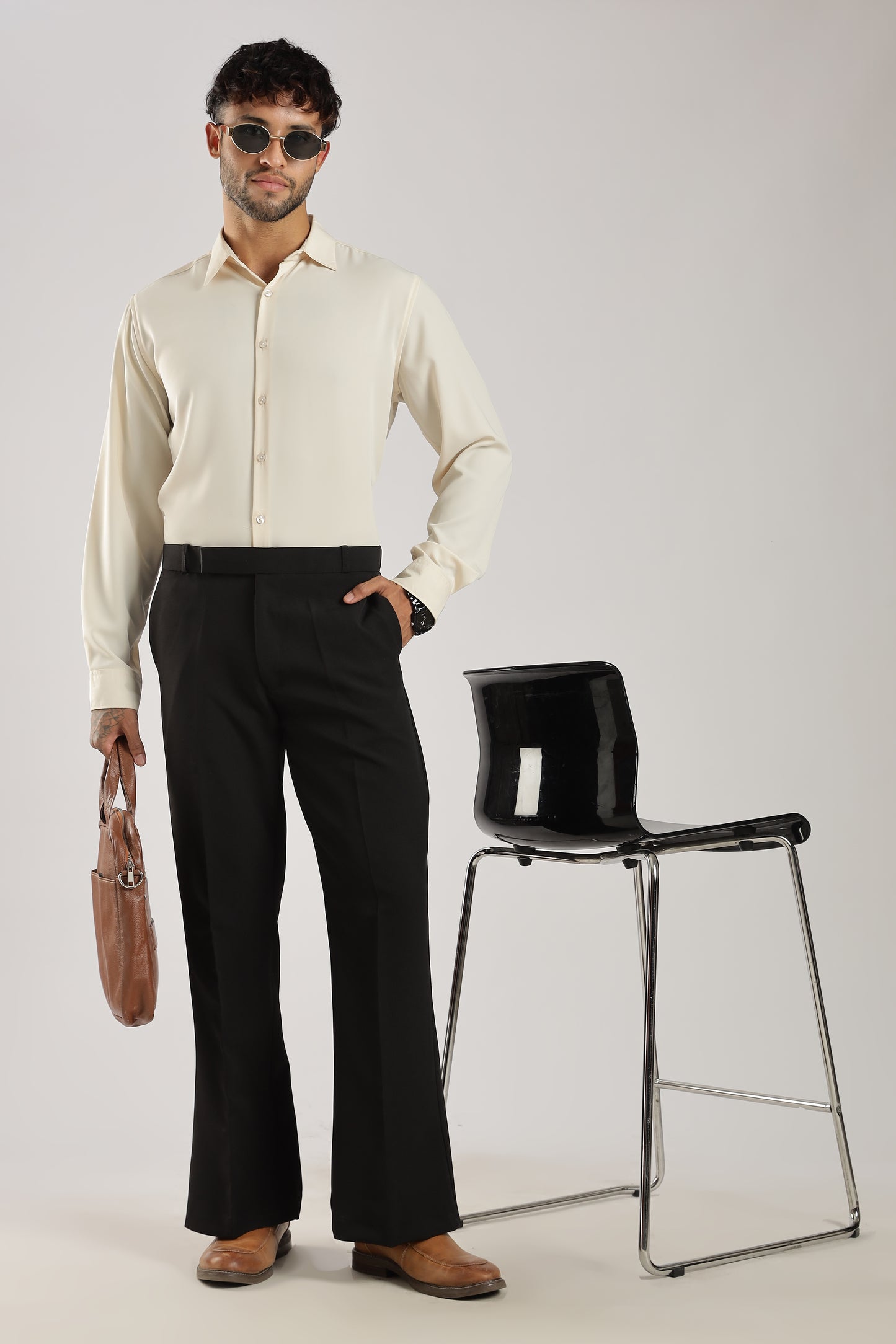 Tailored Bootcut Stretch Trousers
