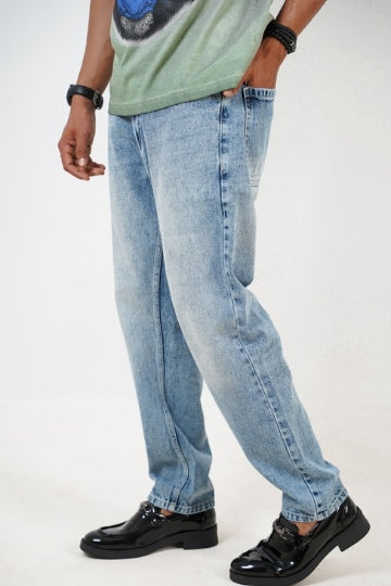 Mom Fit Light Blue Shade Denim Jeans