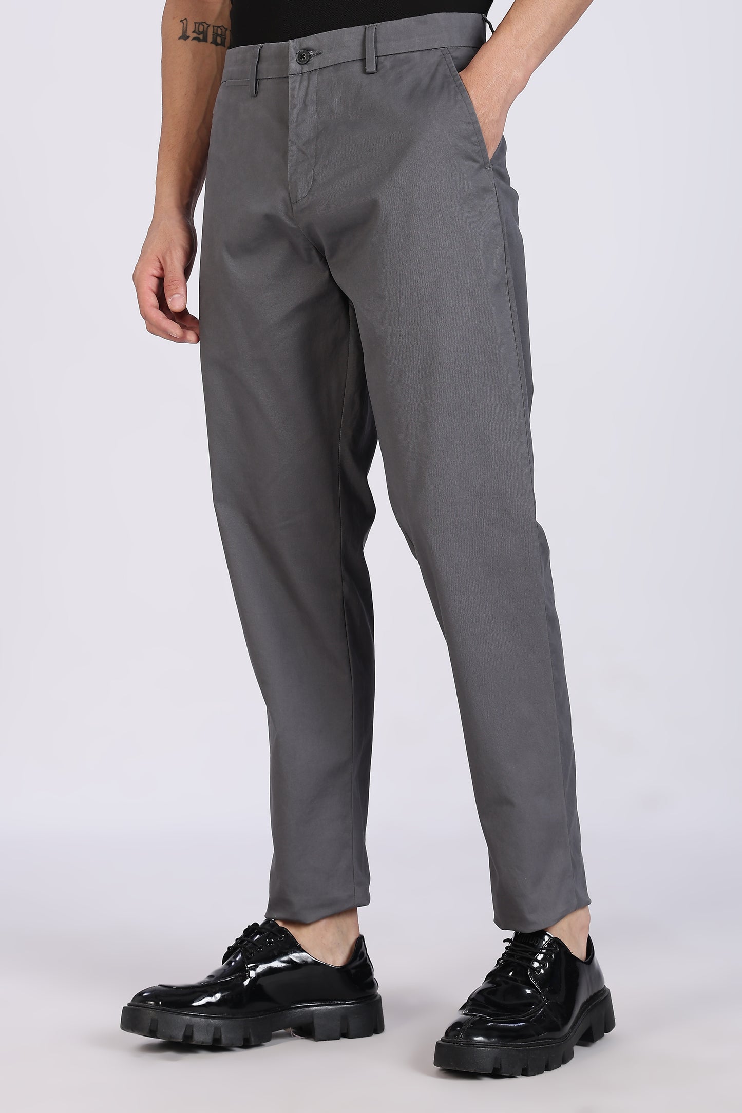 Cotton Chinos Pant Dark Grey