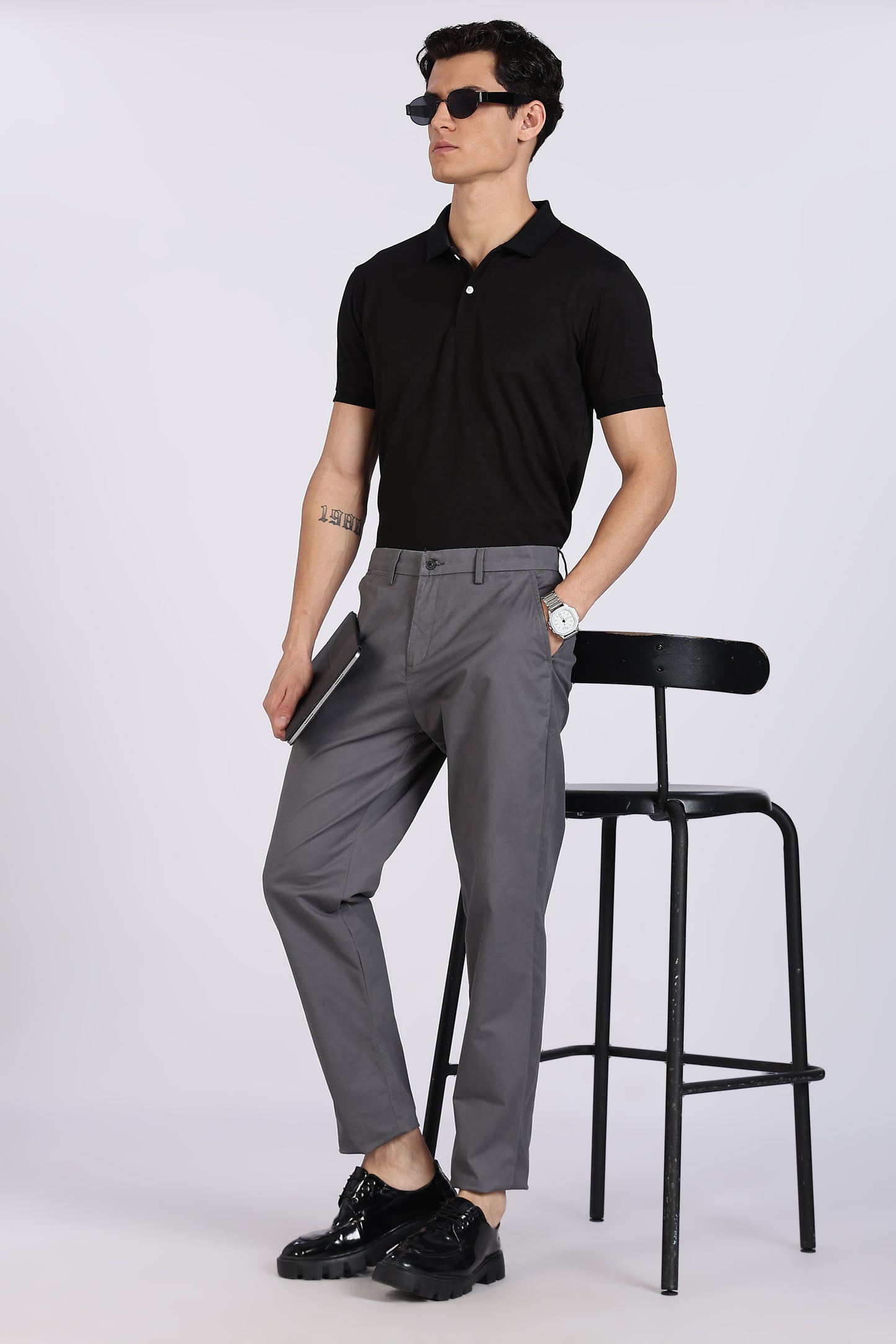 Cotton Chinos Pant Dark Grey