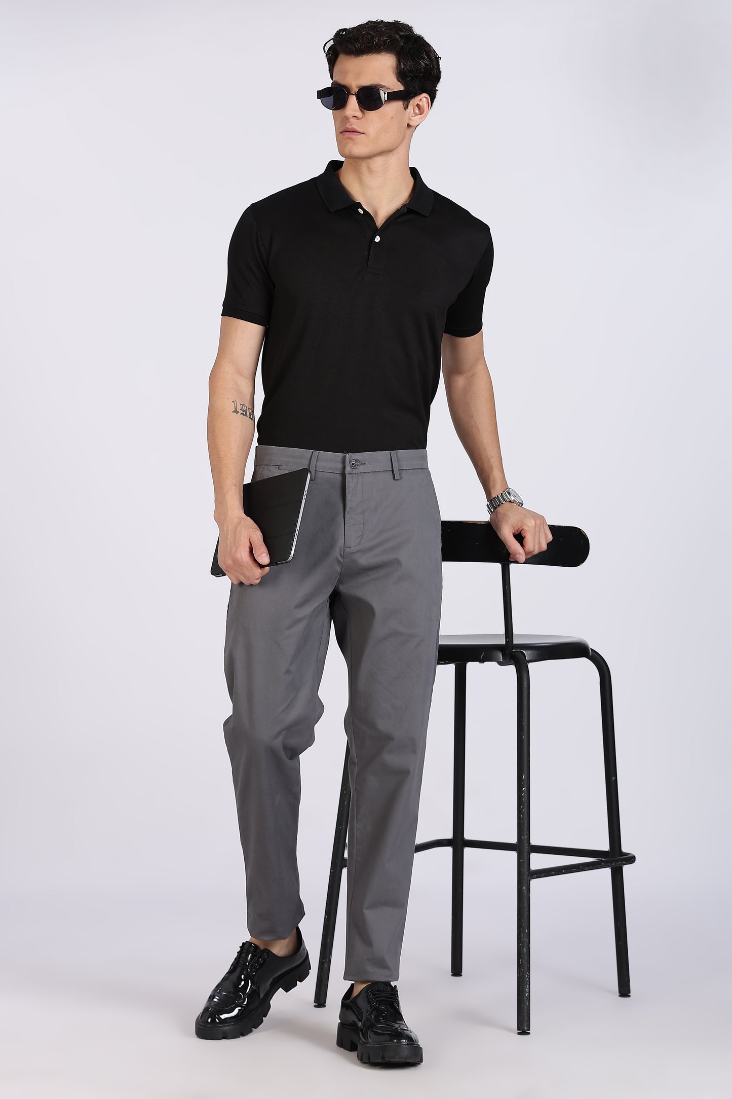 Cotton Chinos Pant Dark Grey