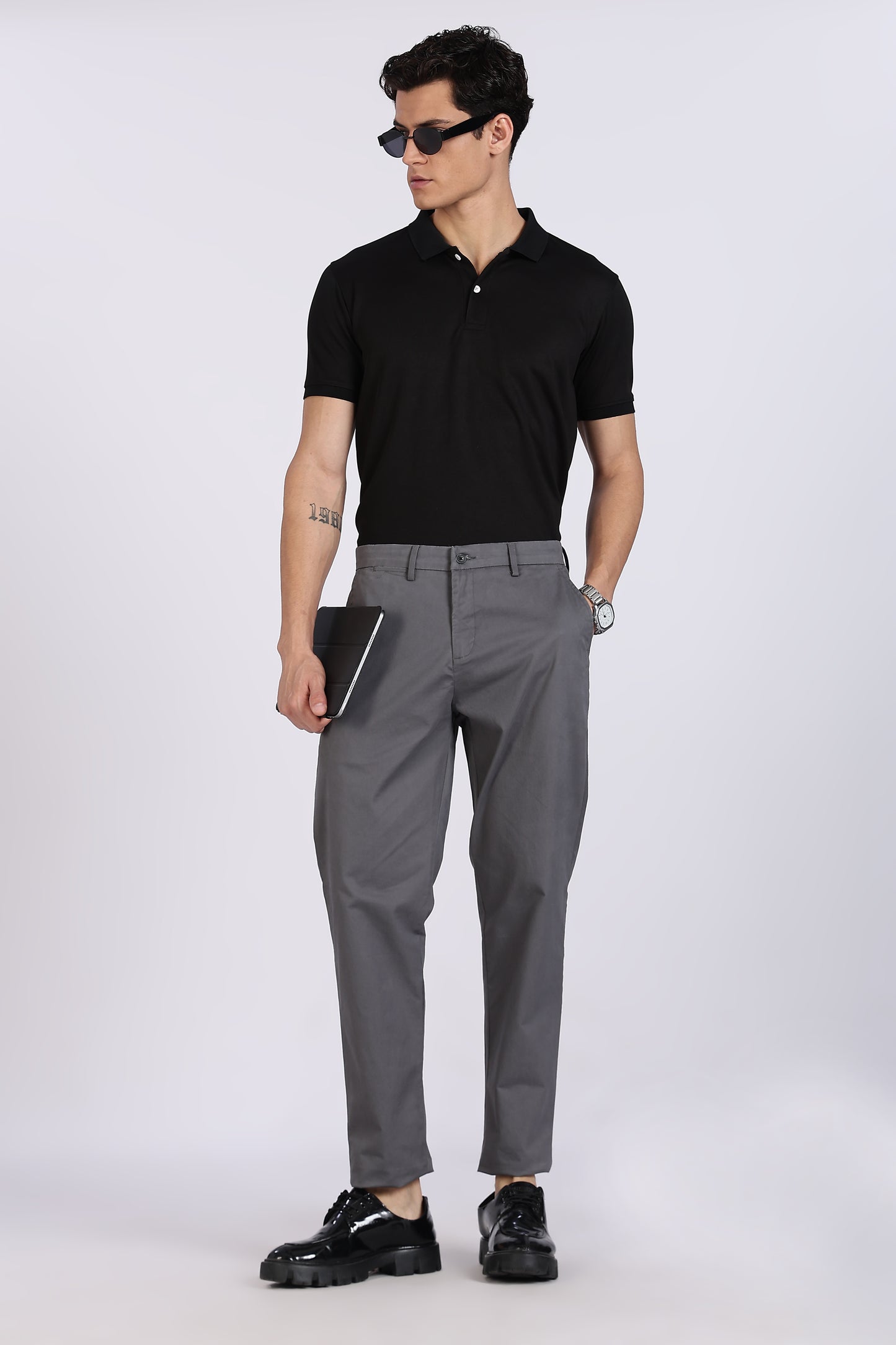 Cotton Chinos Pant Dark Grey