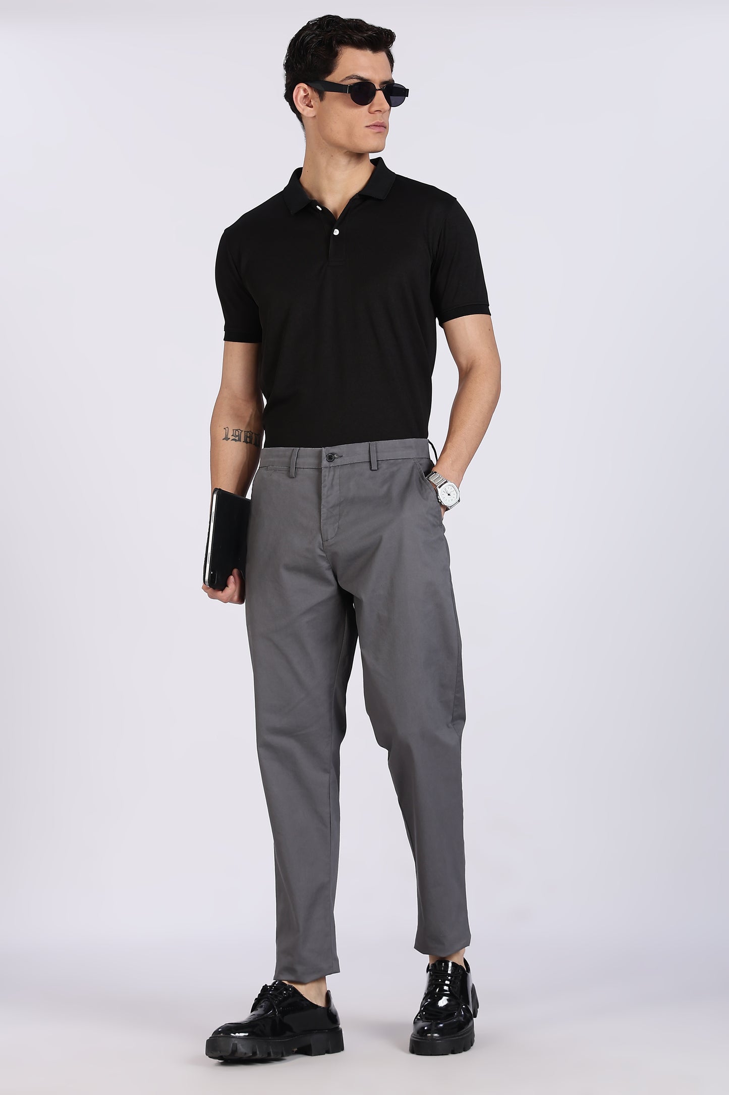 Cotton Chinos Pant Dark Grey