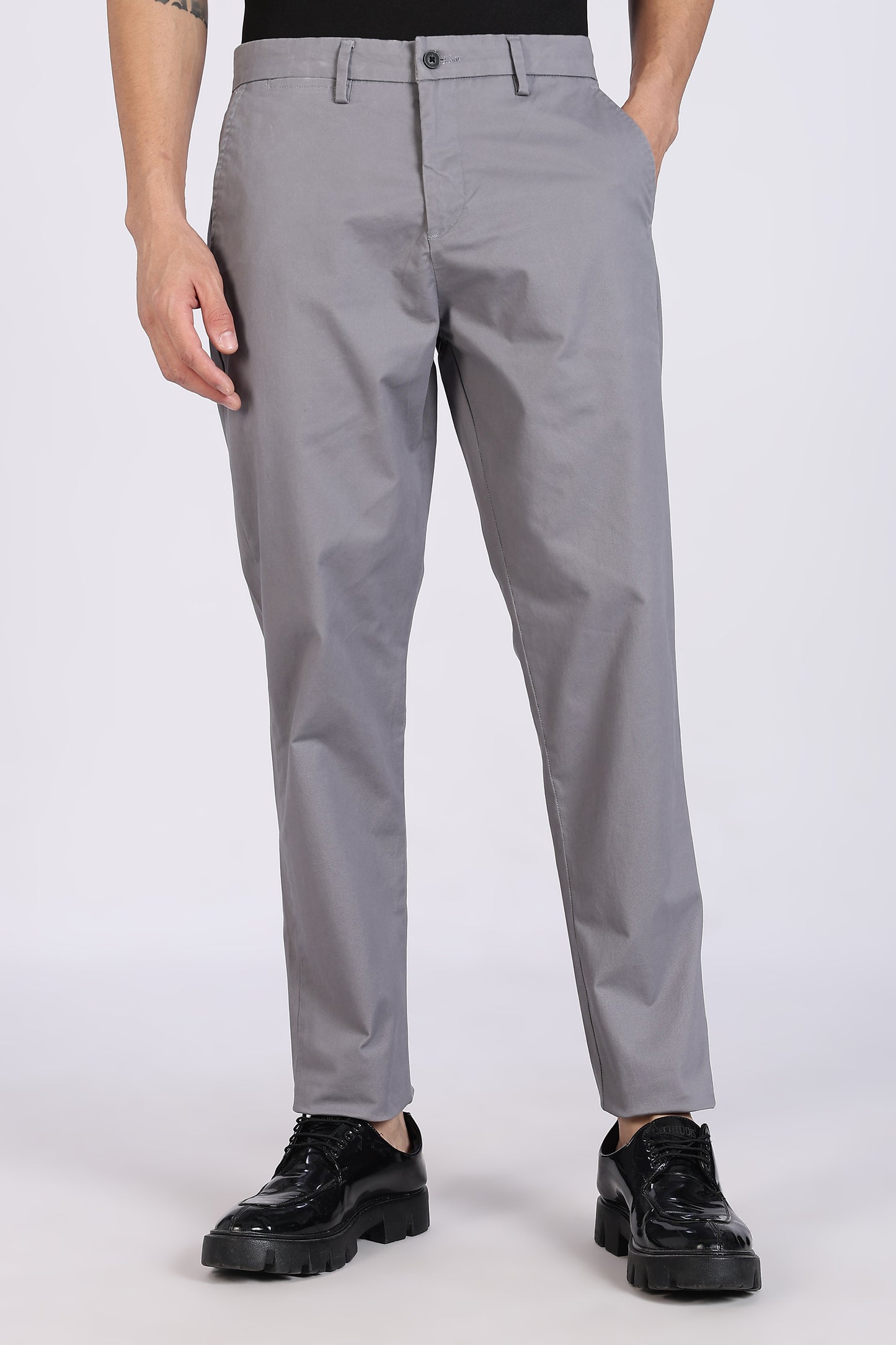 Cotton Chinos Pant Steel Grey