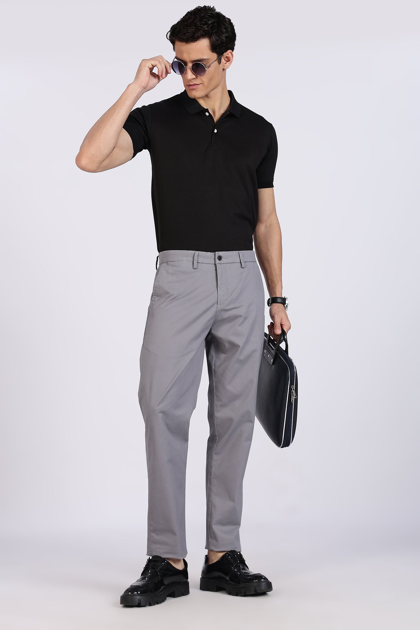 Cotton Chinos Pant Steel Grey