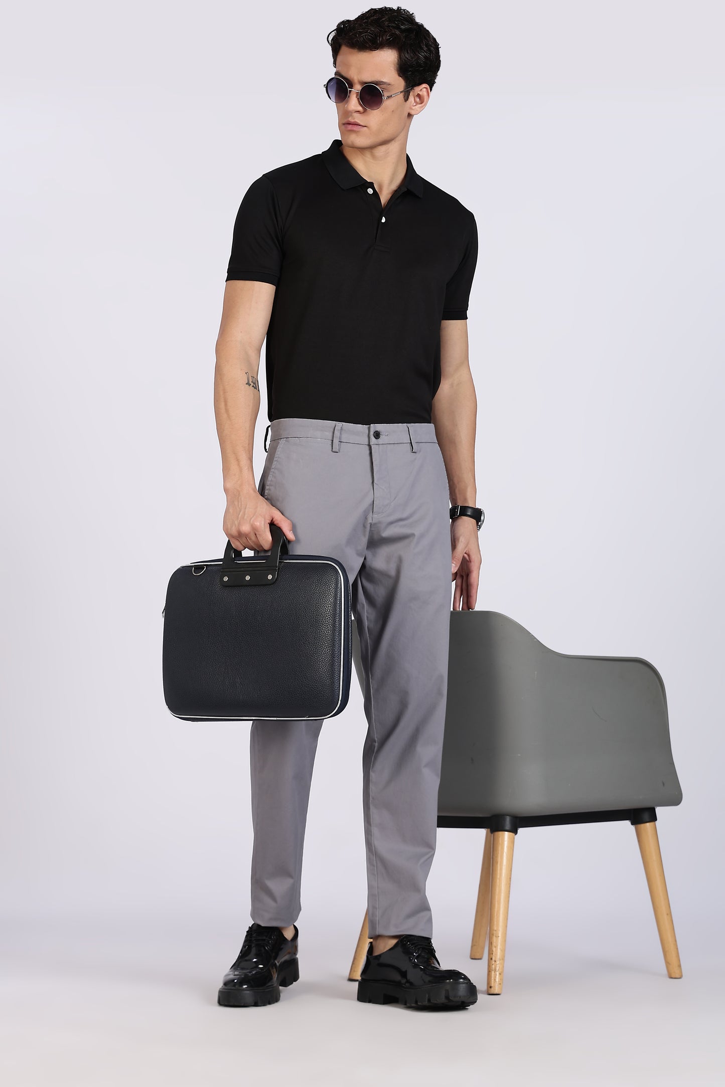 Cotton Chinos Pant Steel Grey